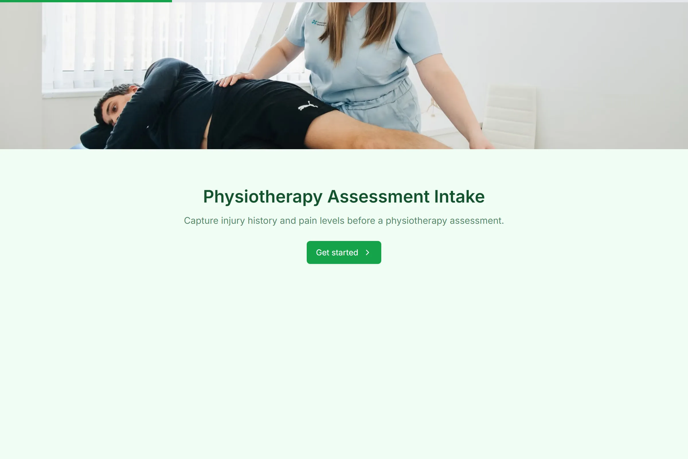 Physiotherapy Assessment Intake template preview