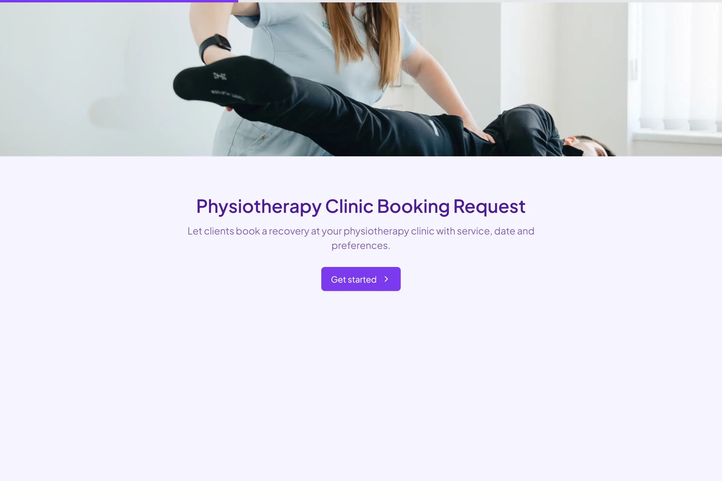 Physiotherapy Clinic Booking Request template preview