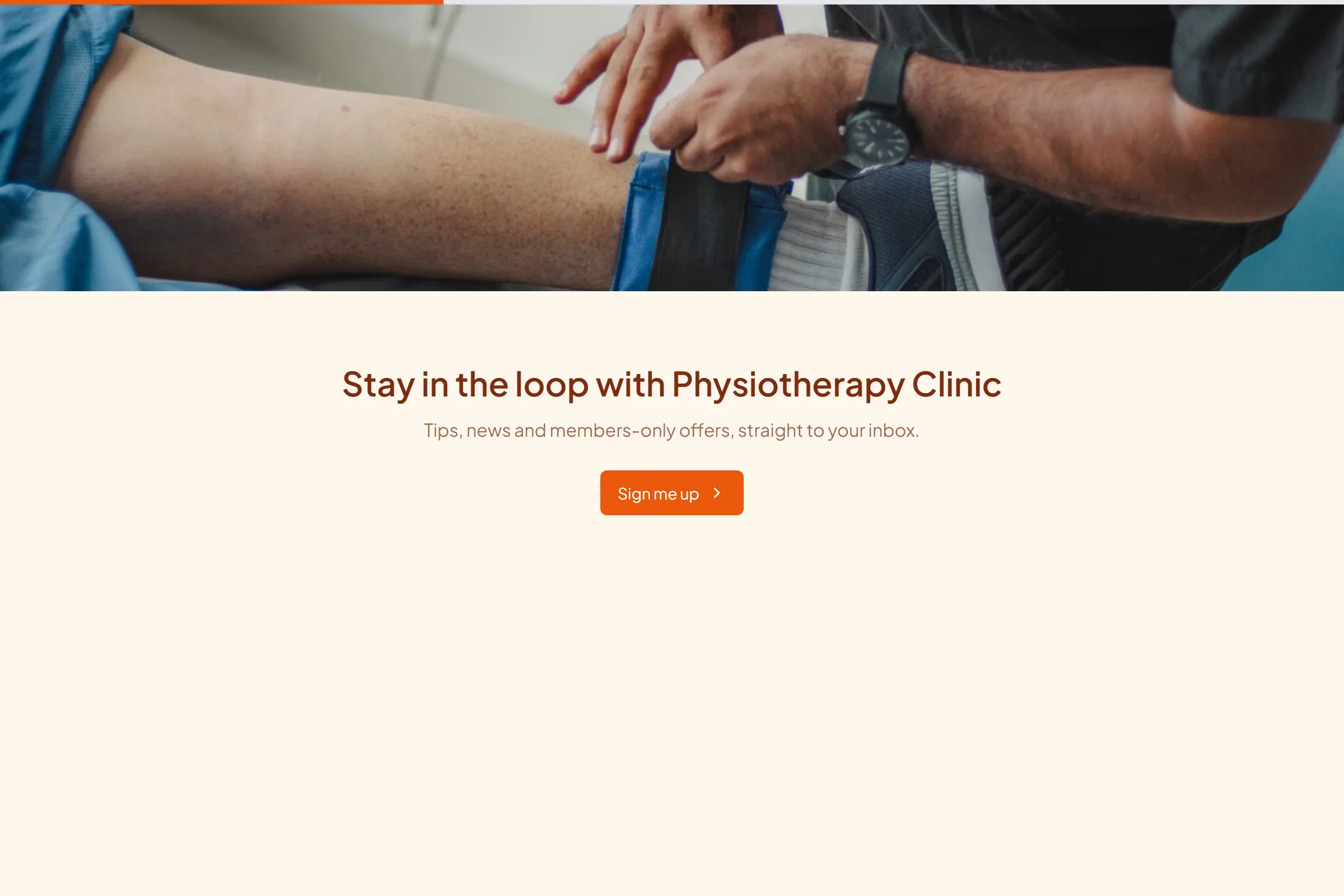 Physiotherapy Clinic Newsletter & Updates Signup template preview