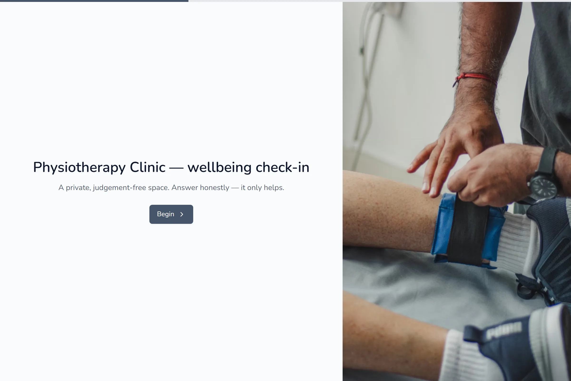 Physiotherapy Clinic Wellbeing Check-in template preview