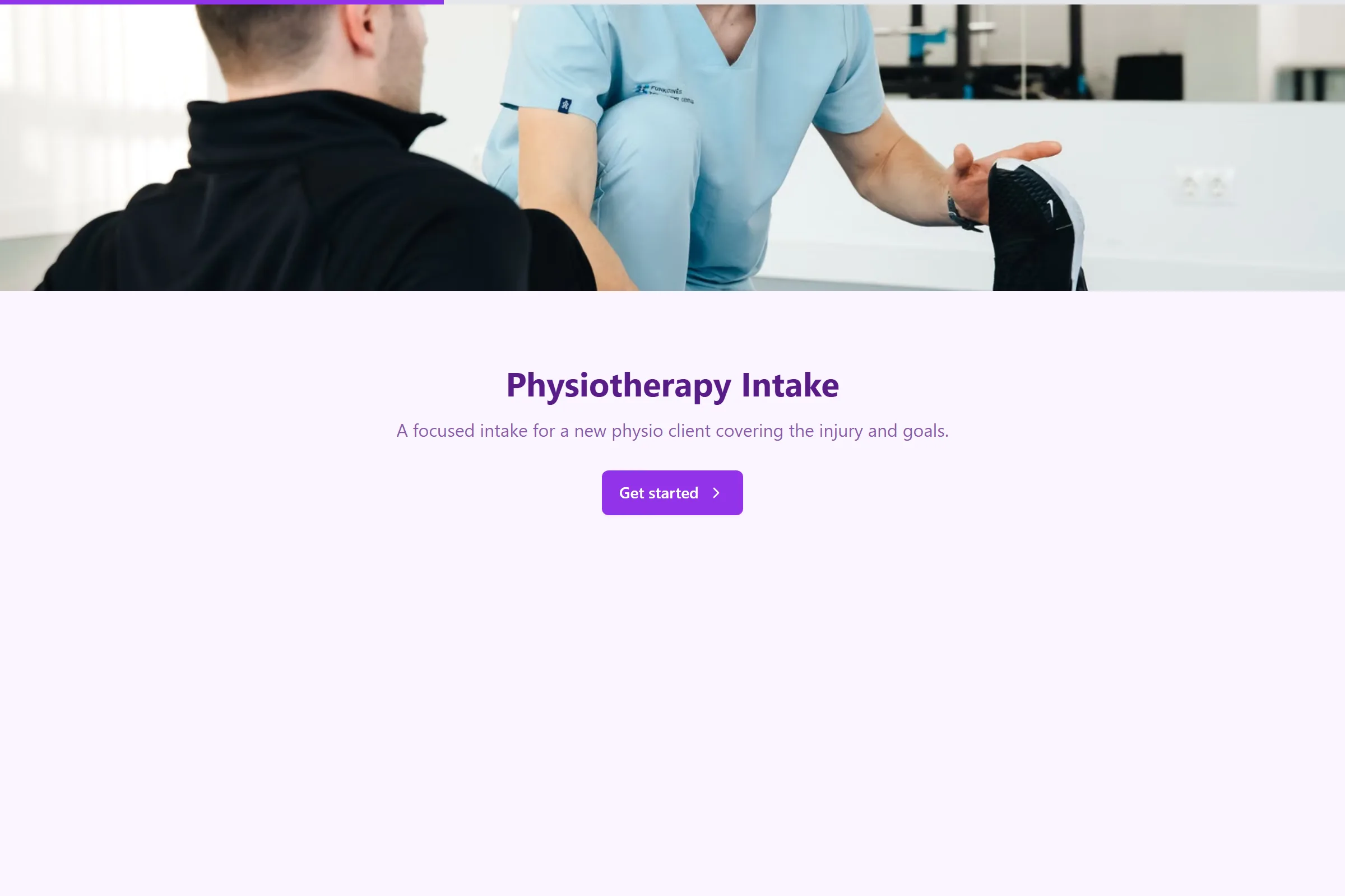 Physiotherapy Intake template preview