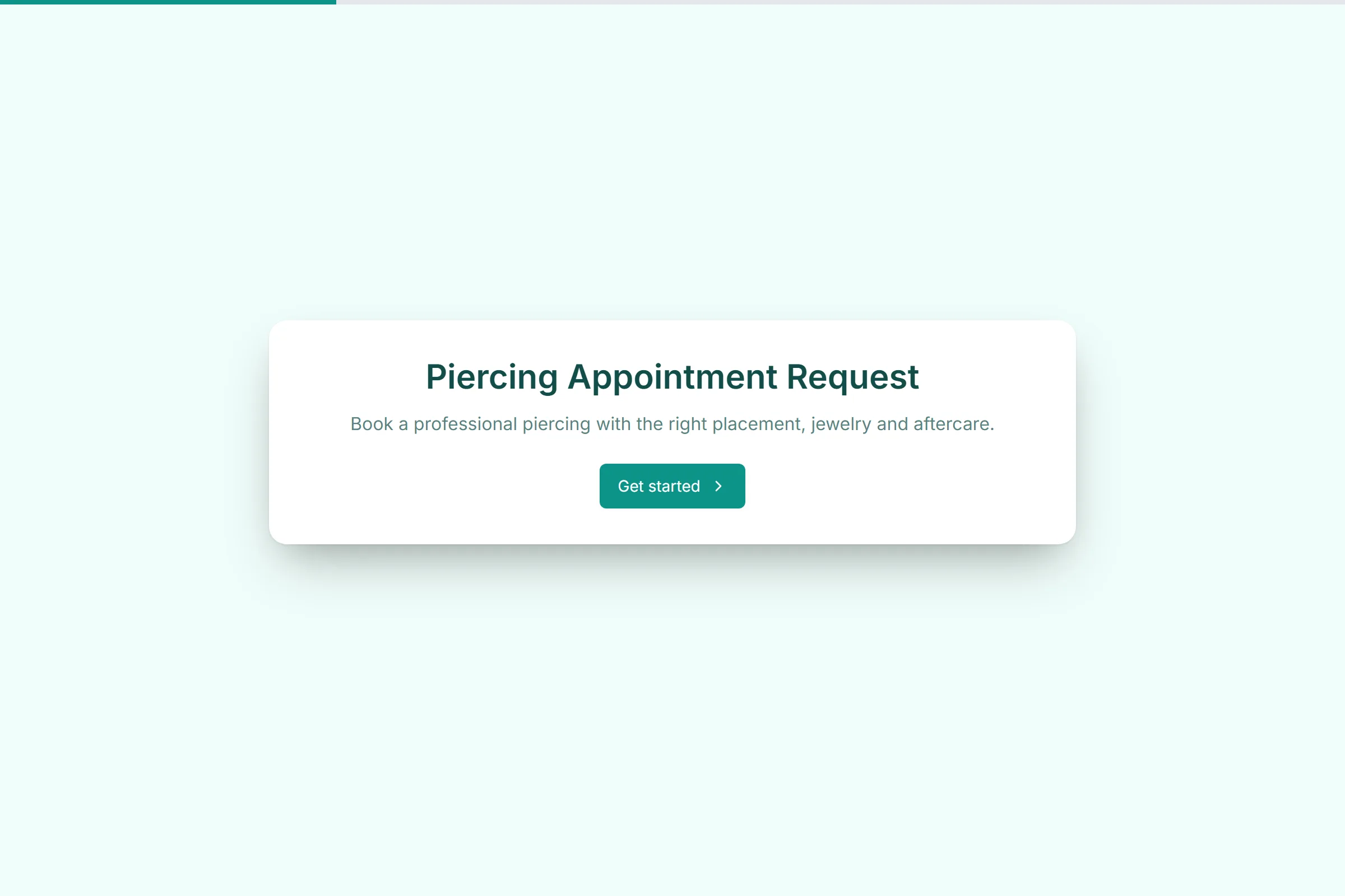 Piercing Appointment Request template preview