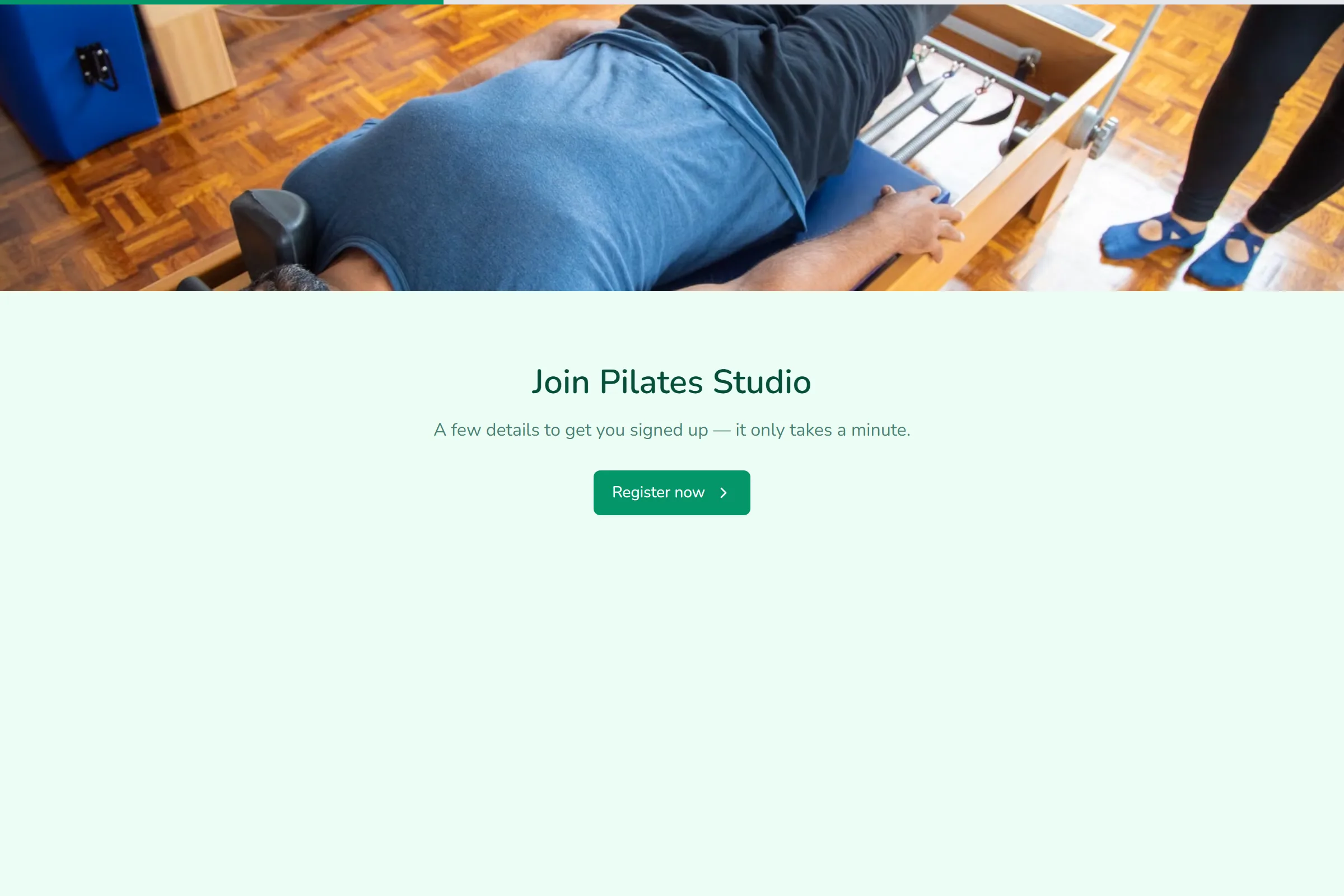 Pilates Studio Class Registration template preview
