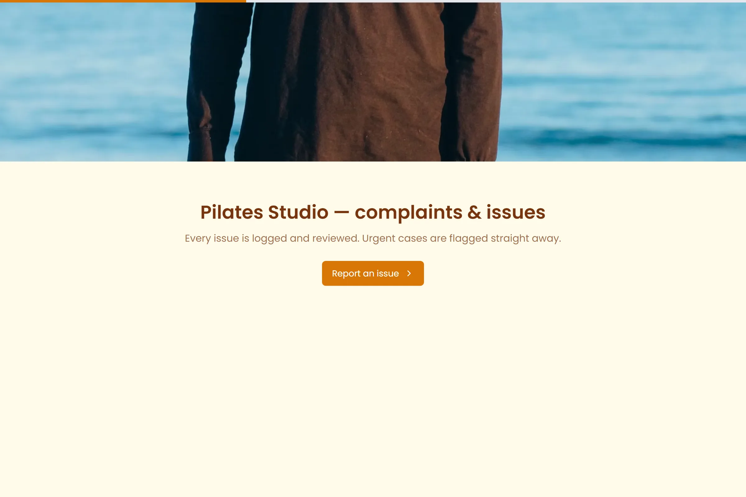 Pilates Studio Complaint / Issue Form template preview