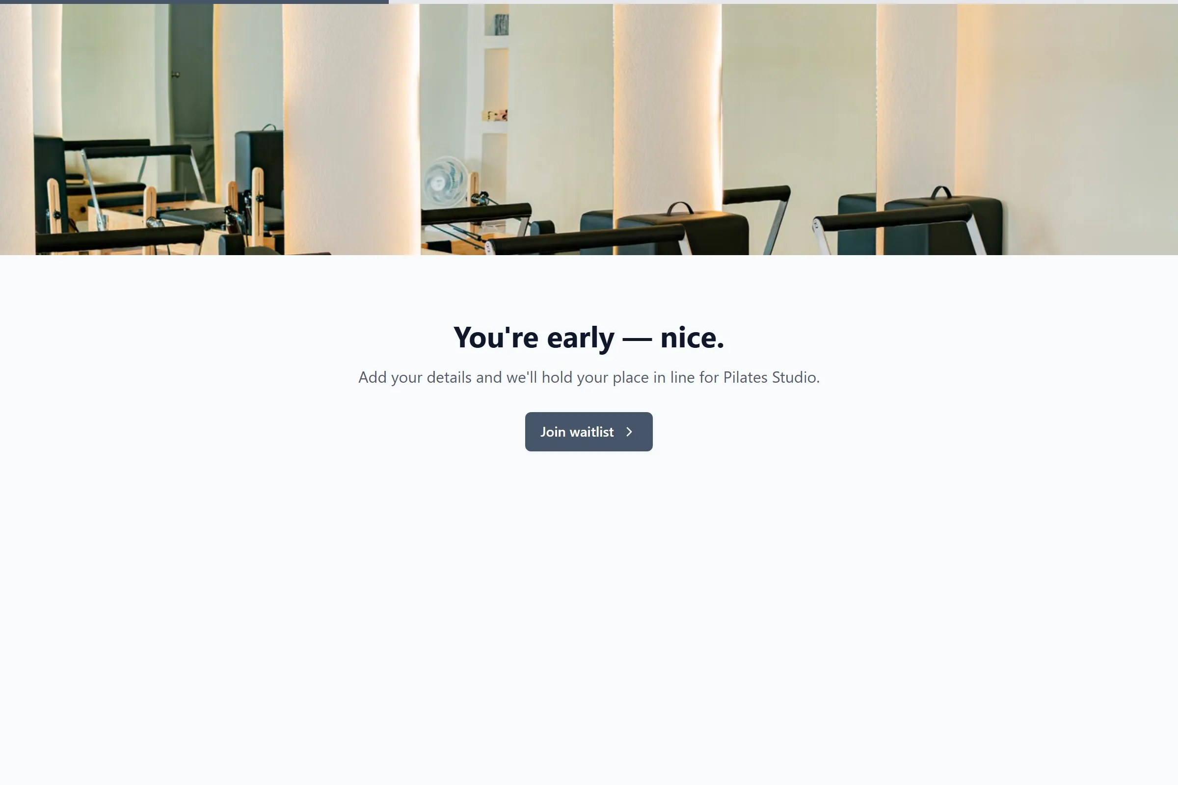 Pilates Studio Waitlist template preview