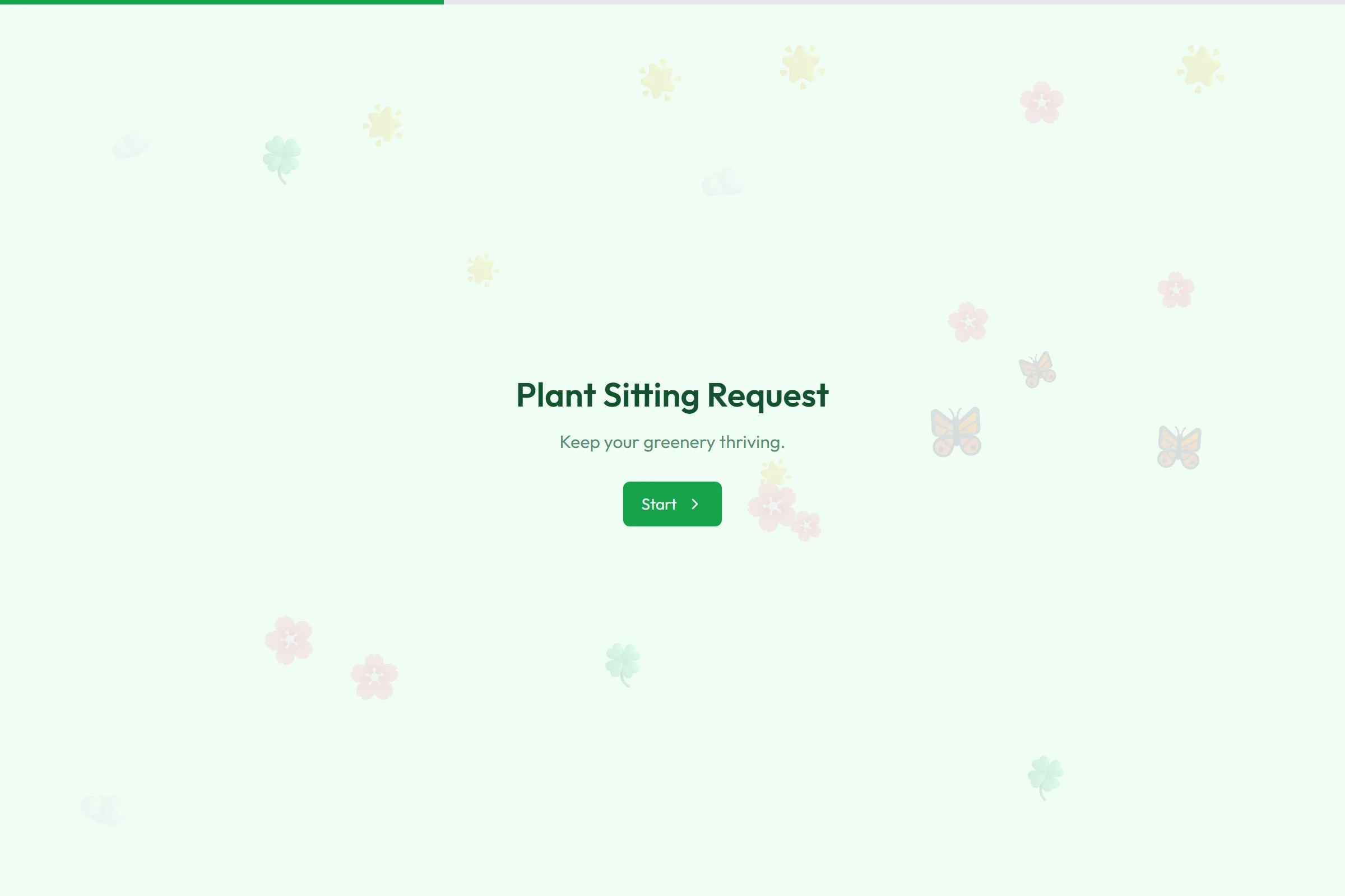 Plant Sitting Request template preview