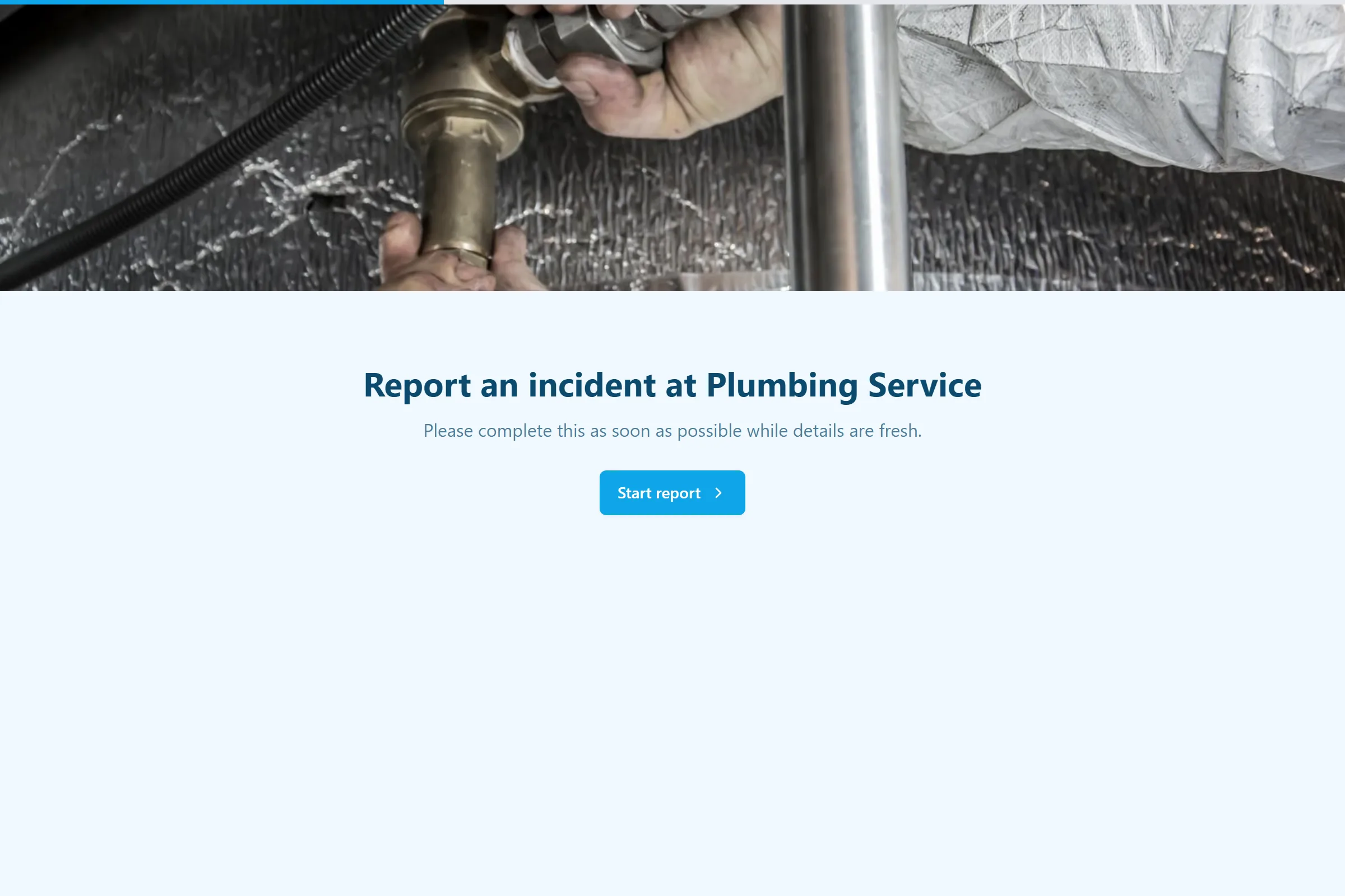 Plumbing Service Incident Report template preview