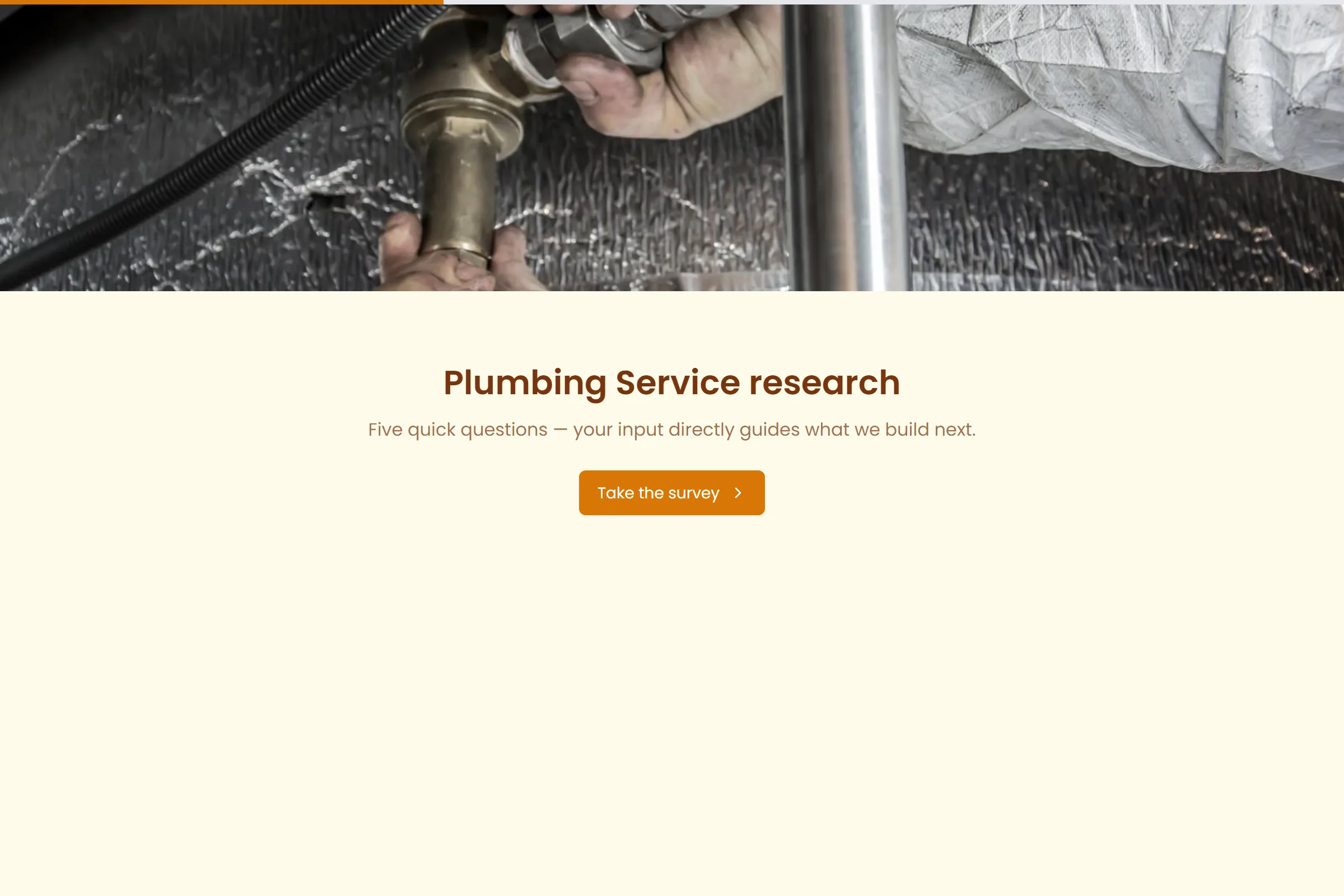 Plumbing Service Market Research Survey template preview