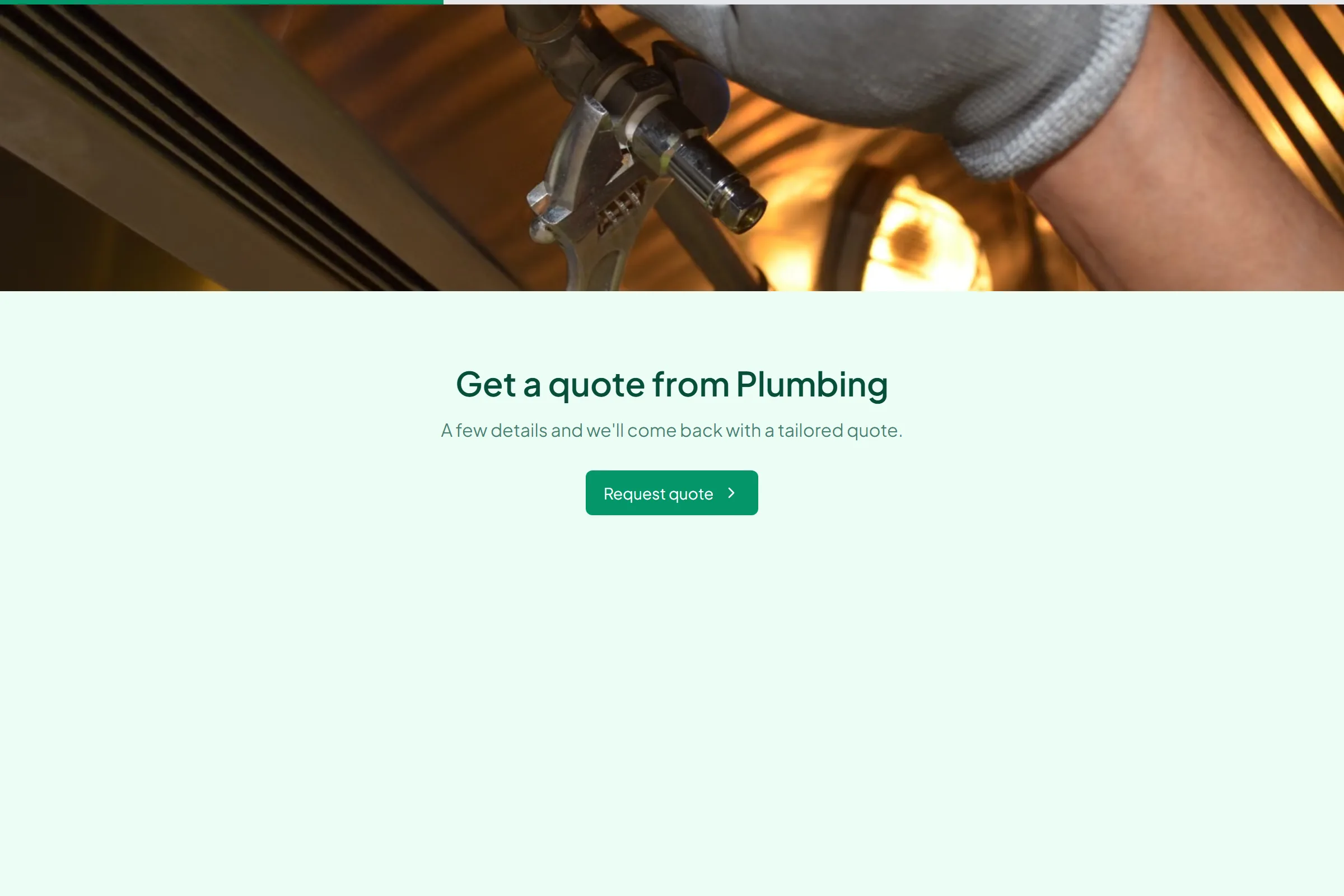 Plumbing Service Quote Request template preview