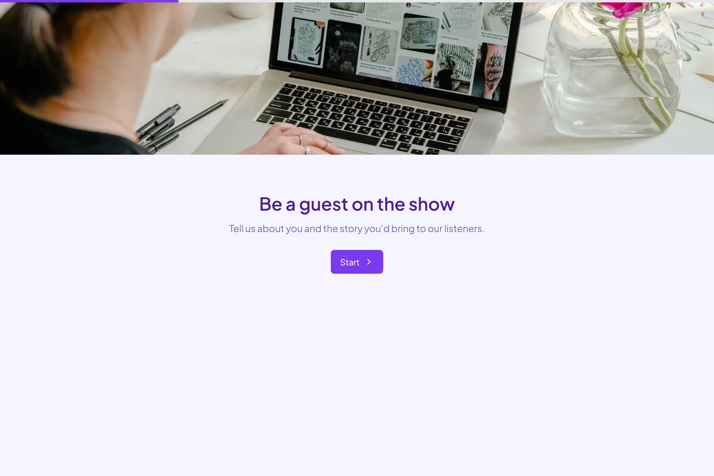 Podcast Guest Application template preview