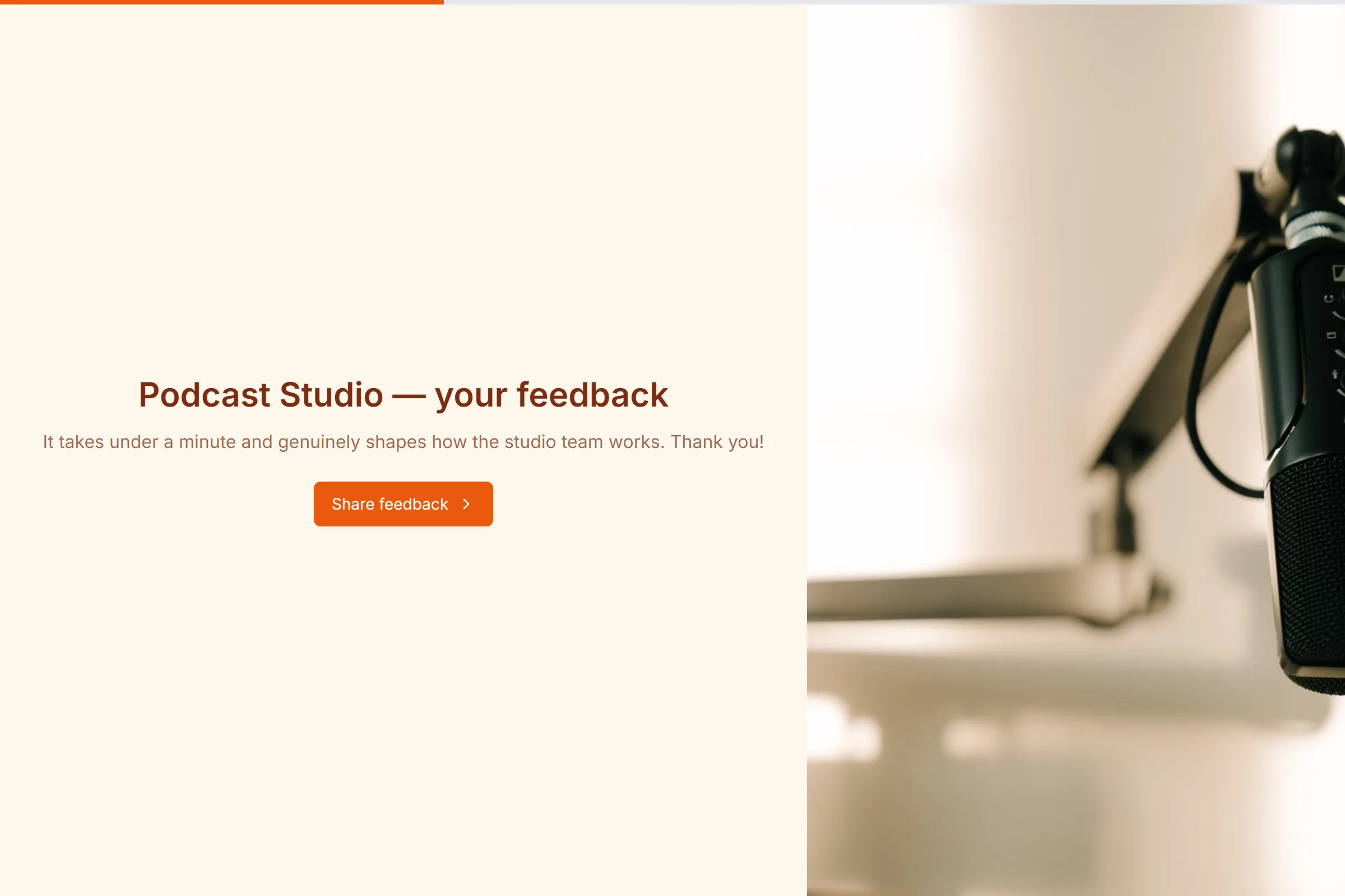Podcast Studio Satisfaction Survey template preview