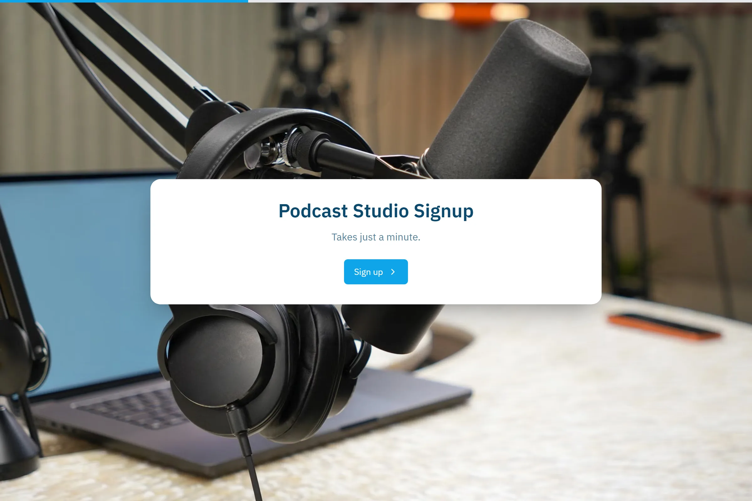 Podcast Studio Signup template preview