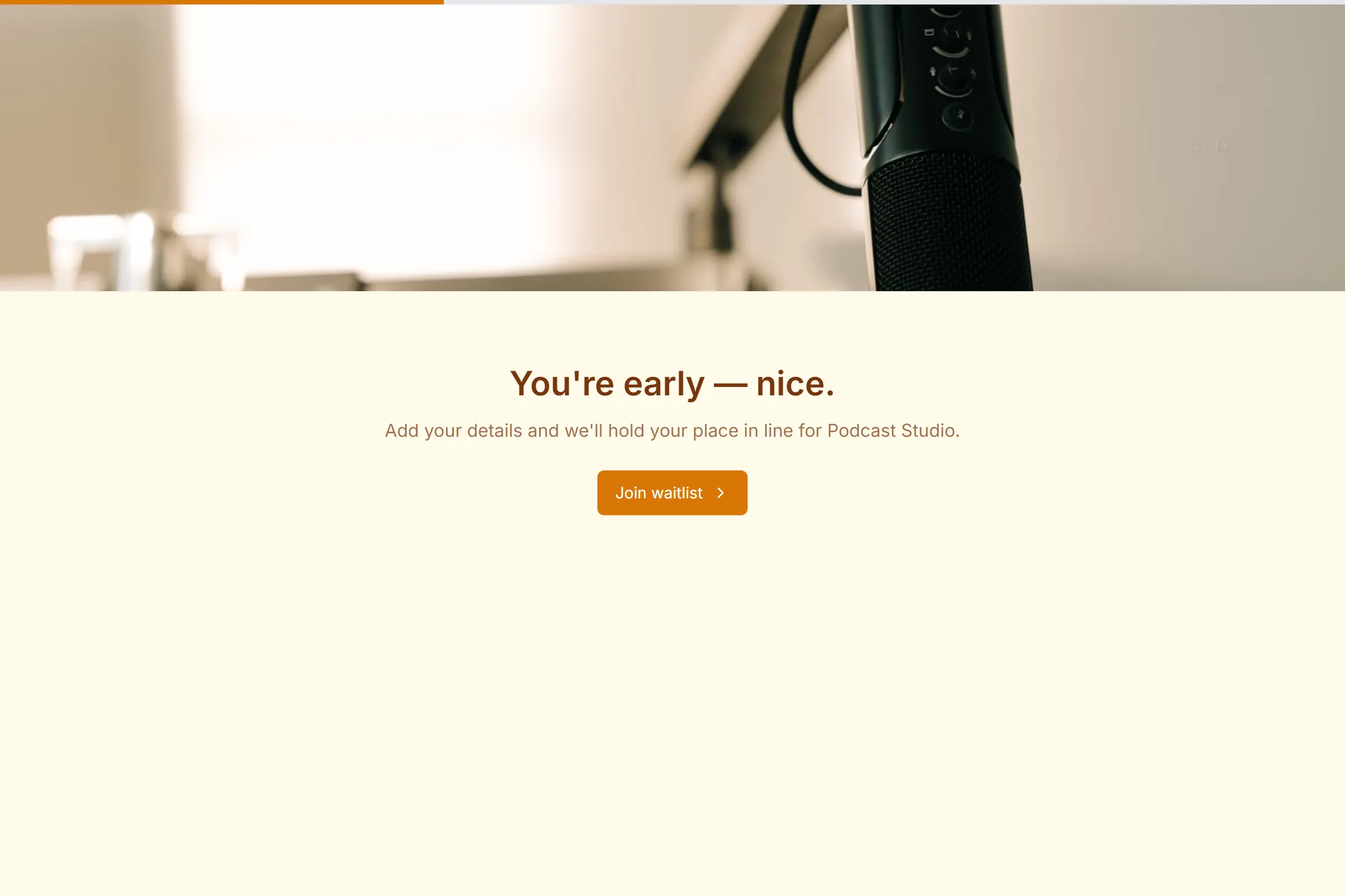 Podcast Studio Waitlist template preview