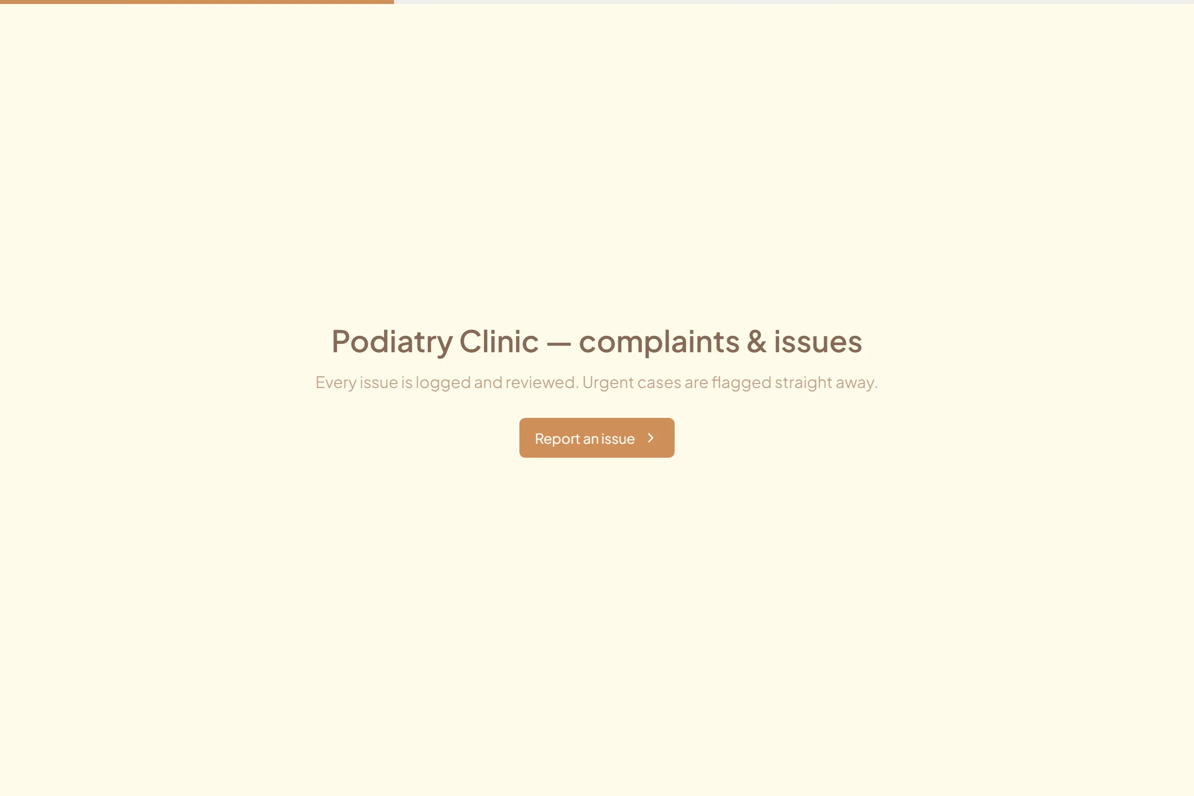 Podiatry Clinic Complaint / Issue Form template preview