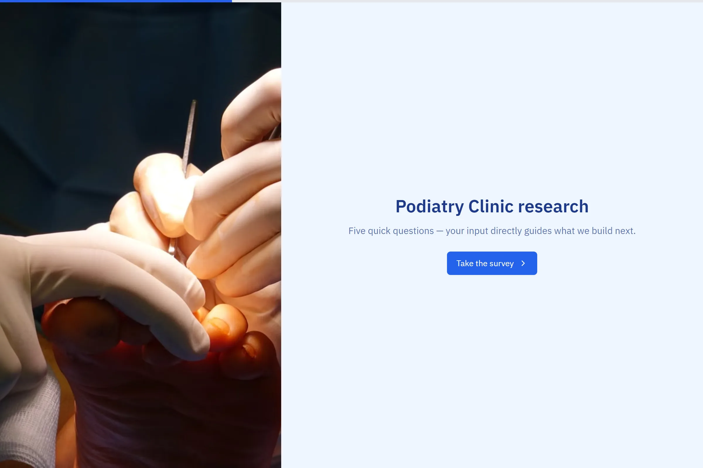 Podiatry Clinic Market Research Survey template preview