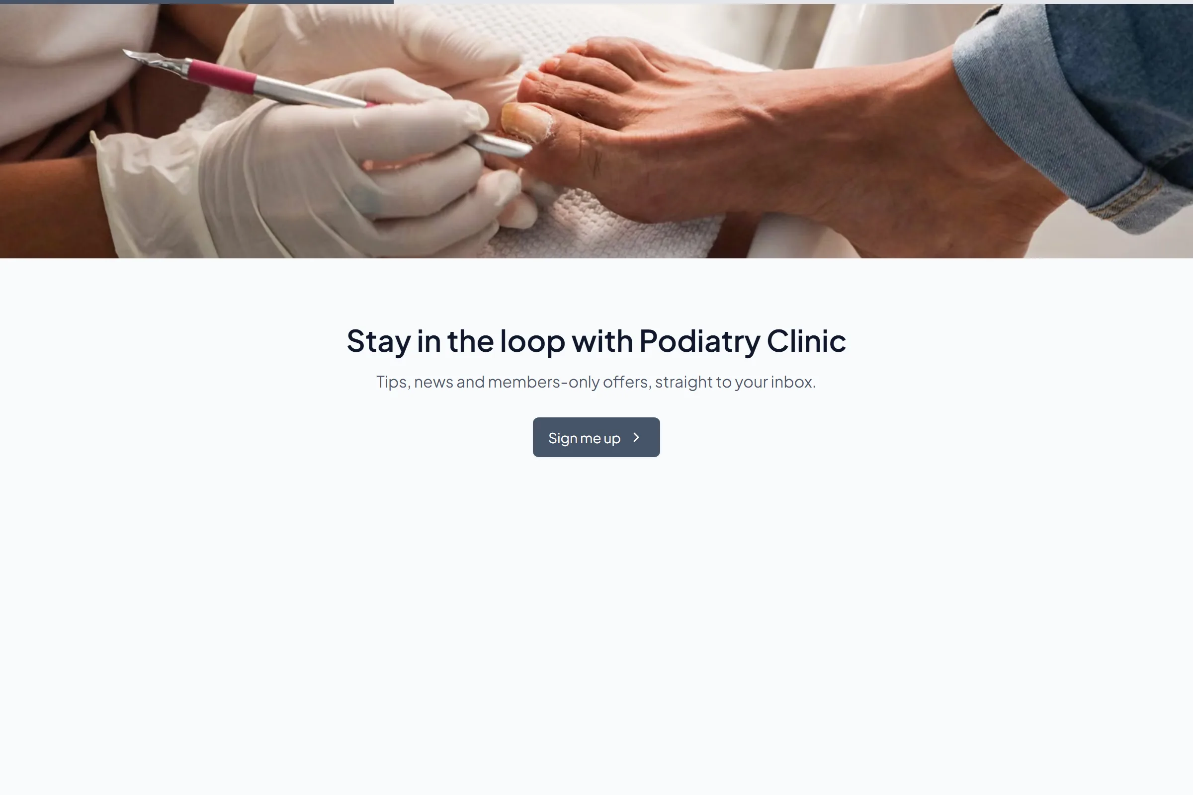 Podiatry Clinic Newsletter & Updates Signup template preview