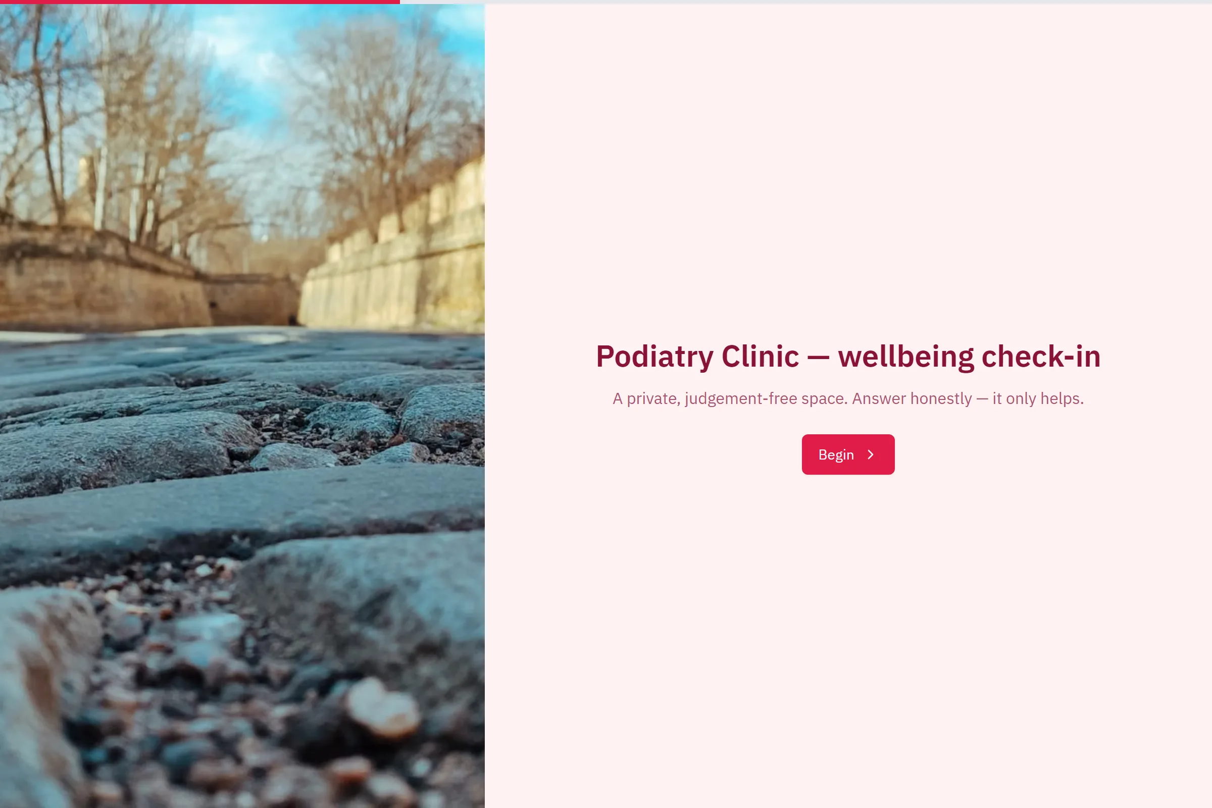 Podiatry Clinic Wellbeing Check-in template preview