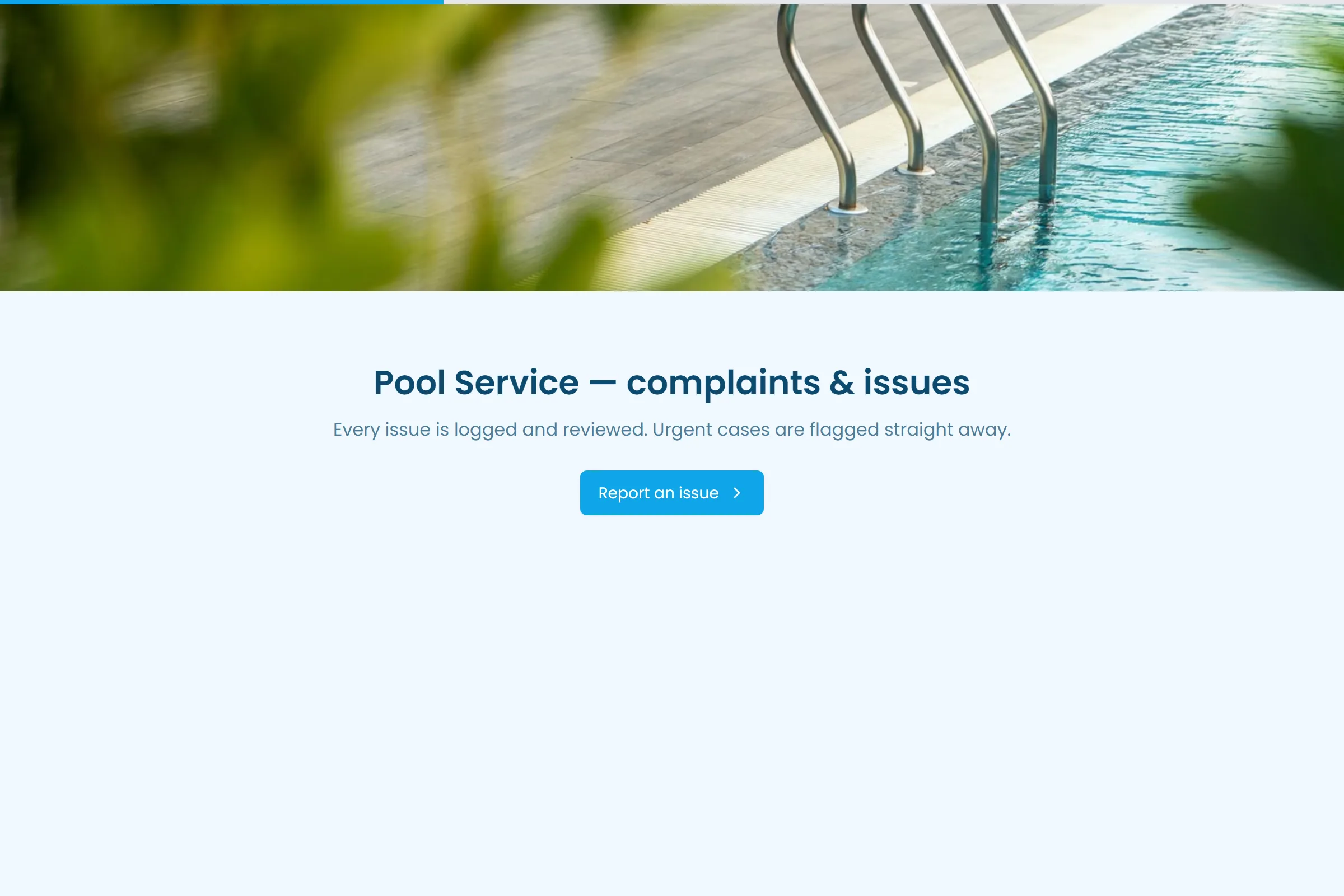 Pool Service Complaint / Issue Form template preview