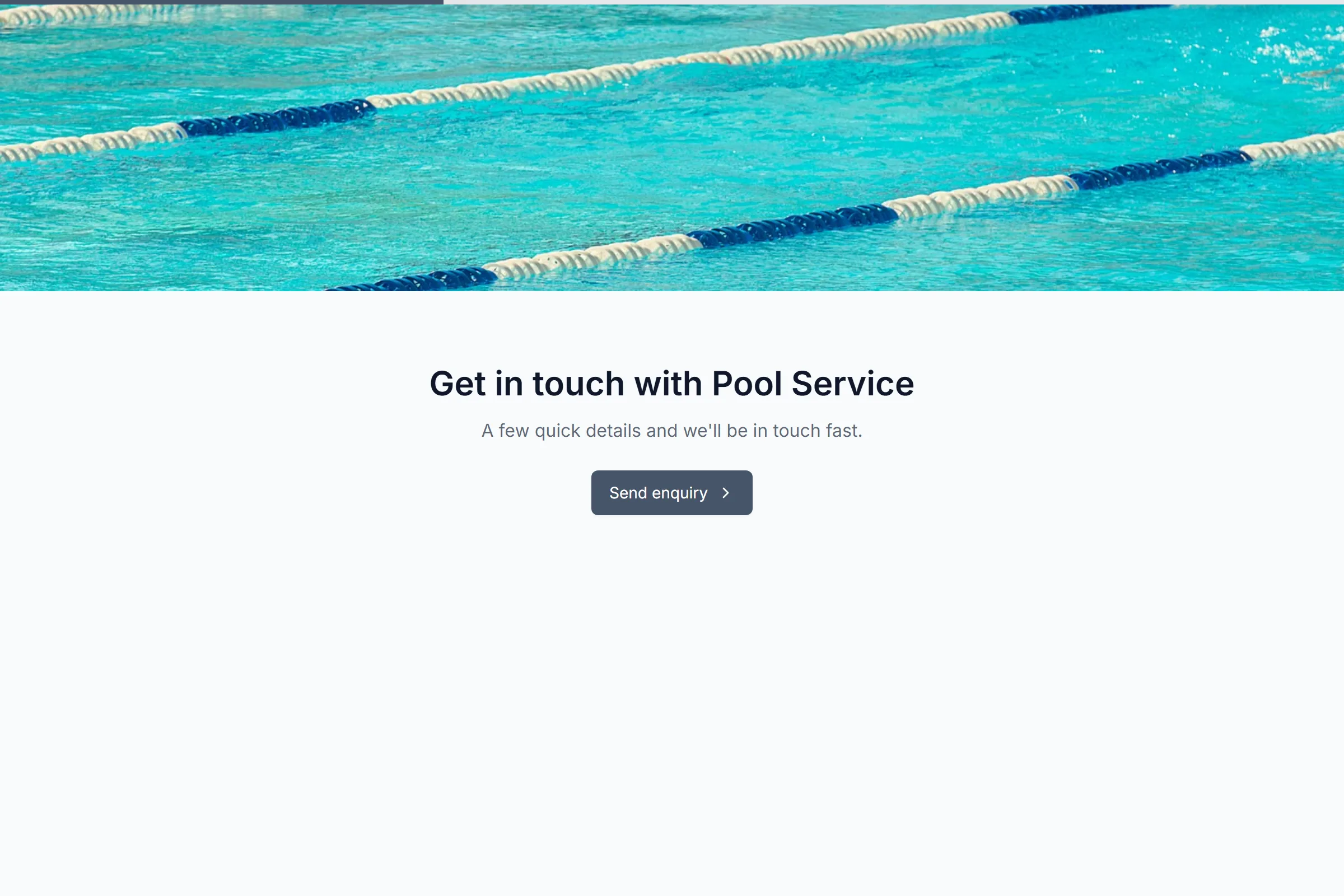 Pool Service Enquiry template preview