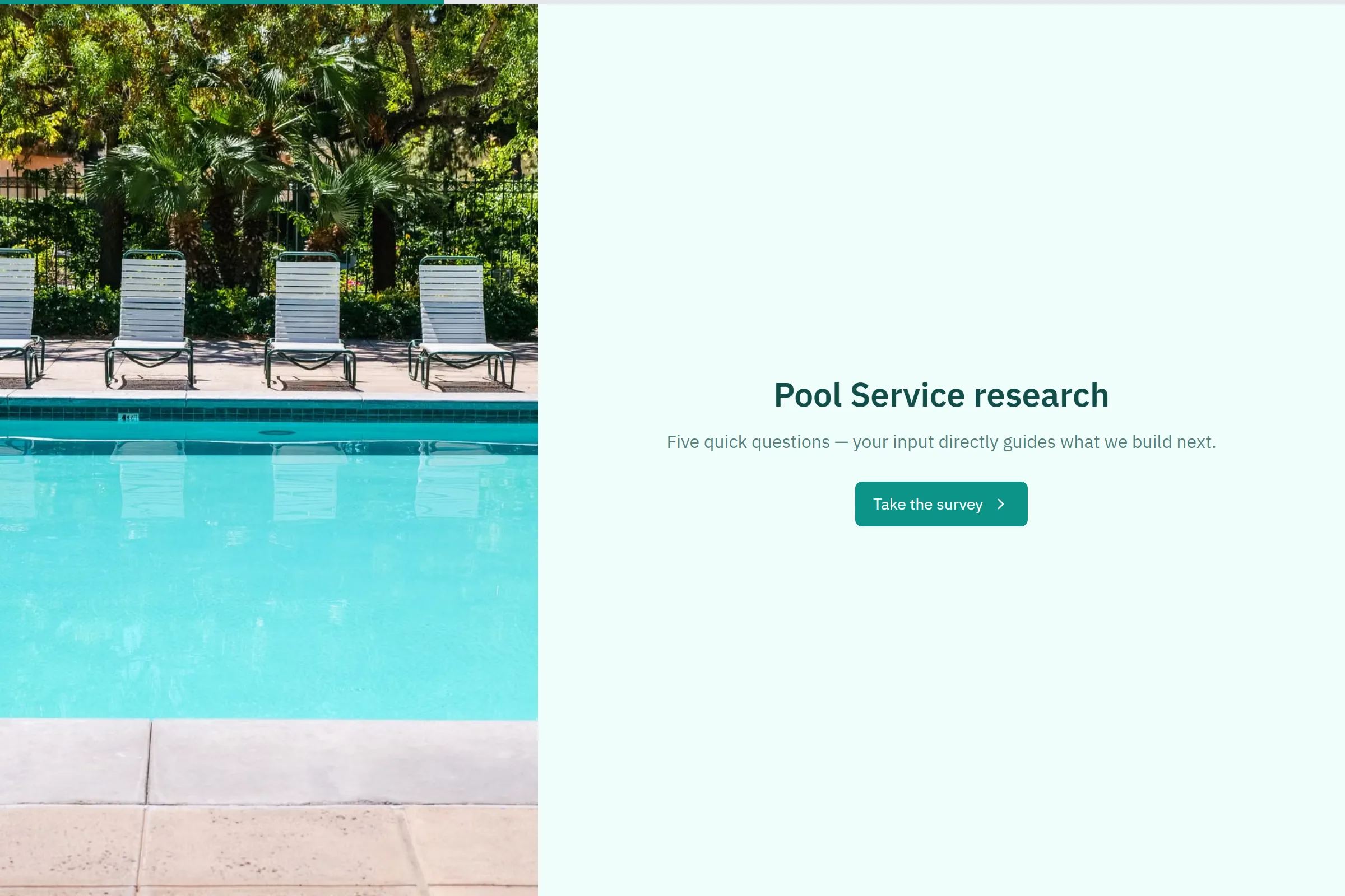 Pool Service Market Research Survey template preview