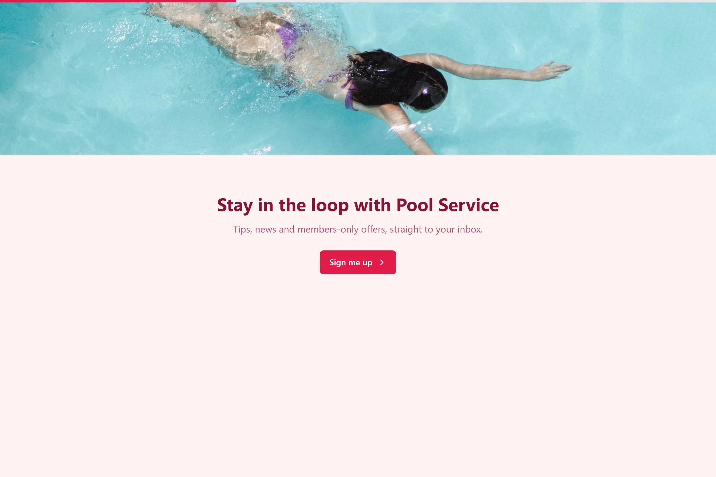 Pool Service Newsletter & Updates Signup template preview