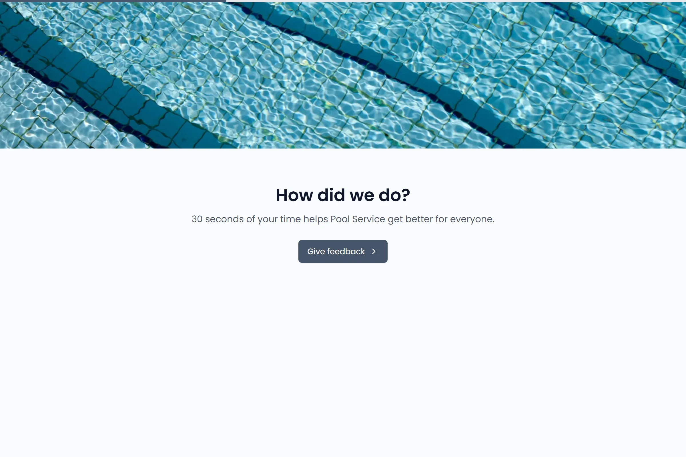 Pool Service Quick Feedback template preview