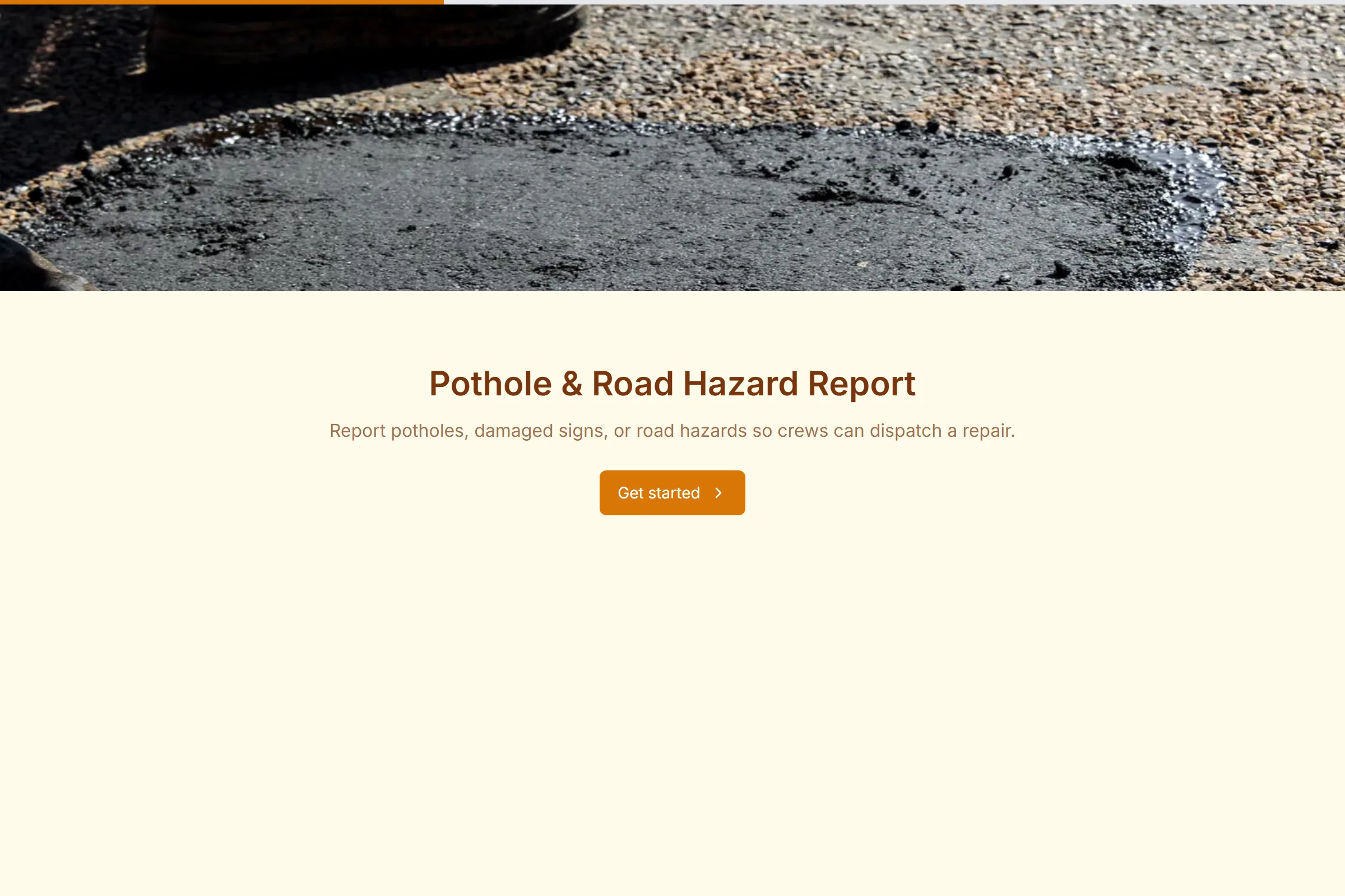 Pothole & Road Hazard Report template preview