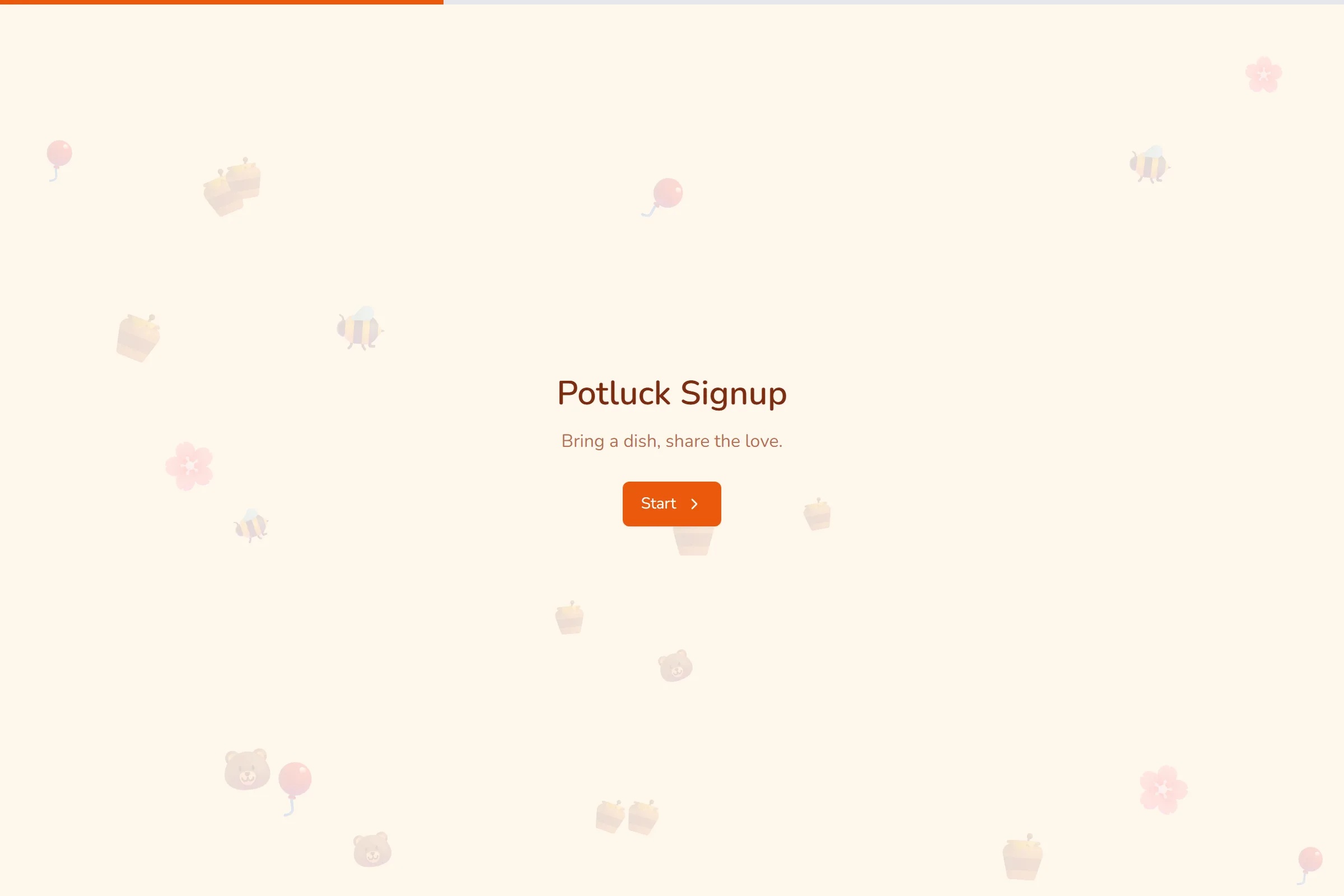 Potluck Signup template preview