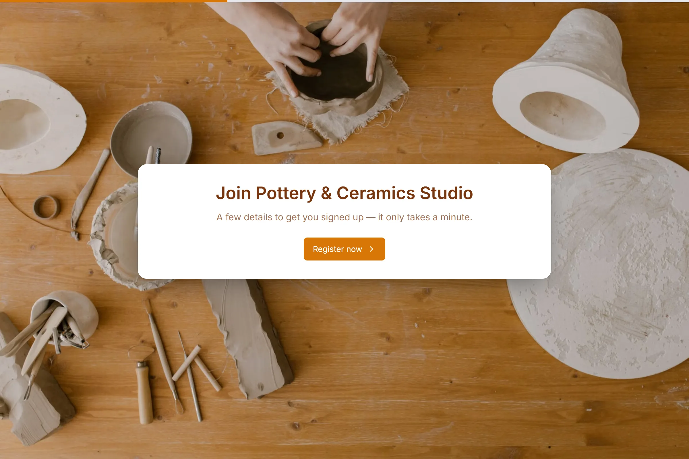 Pottery & Ceramics Studio Class Registration template preview