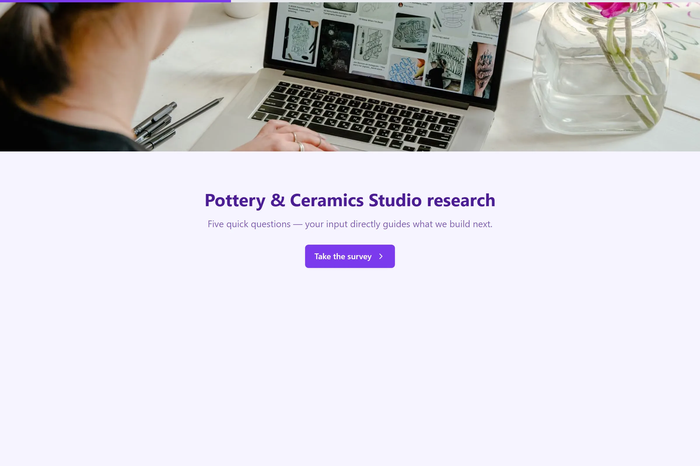 Pottery & Ceramics Studio Market Research Survey template preview