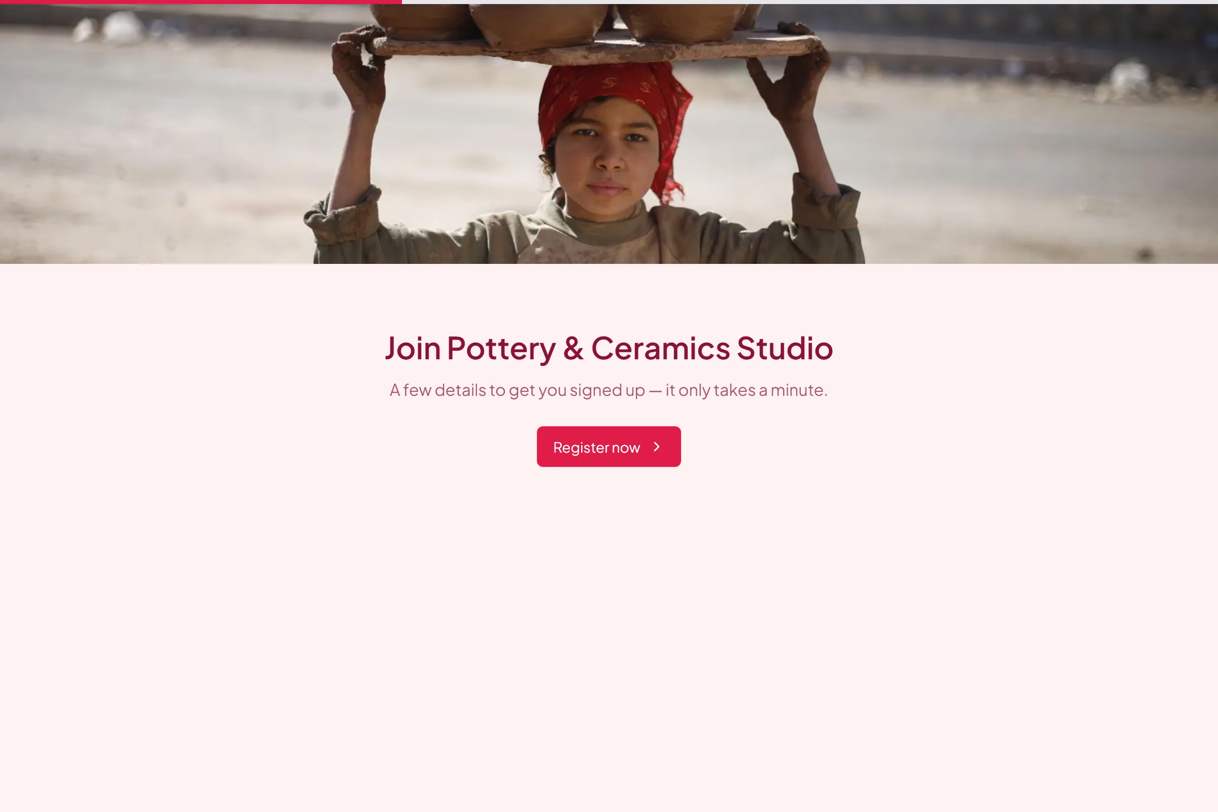 Pottery & Ceramics Studio Program Application template preview