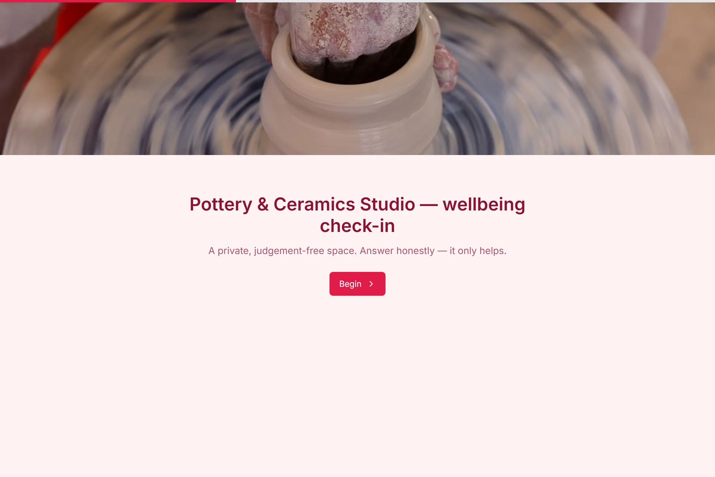 Pottery & Ceramics Studio Wellbeing Check-in template preview