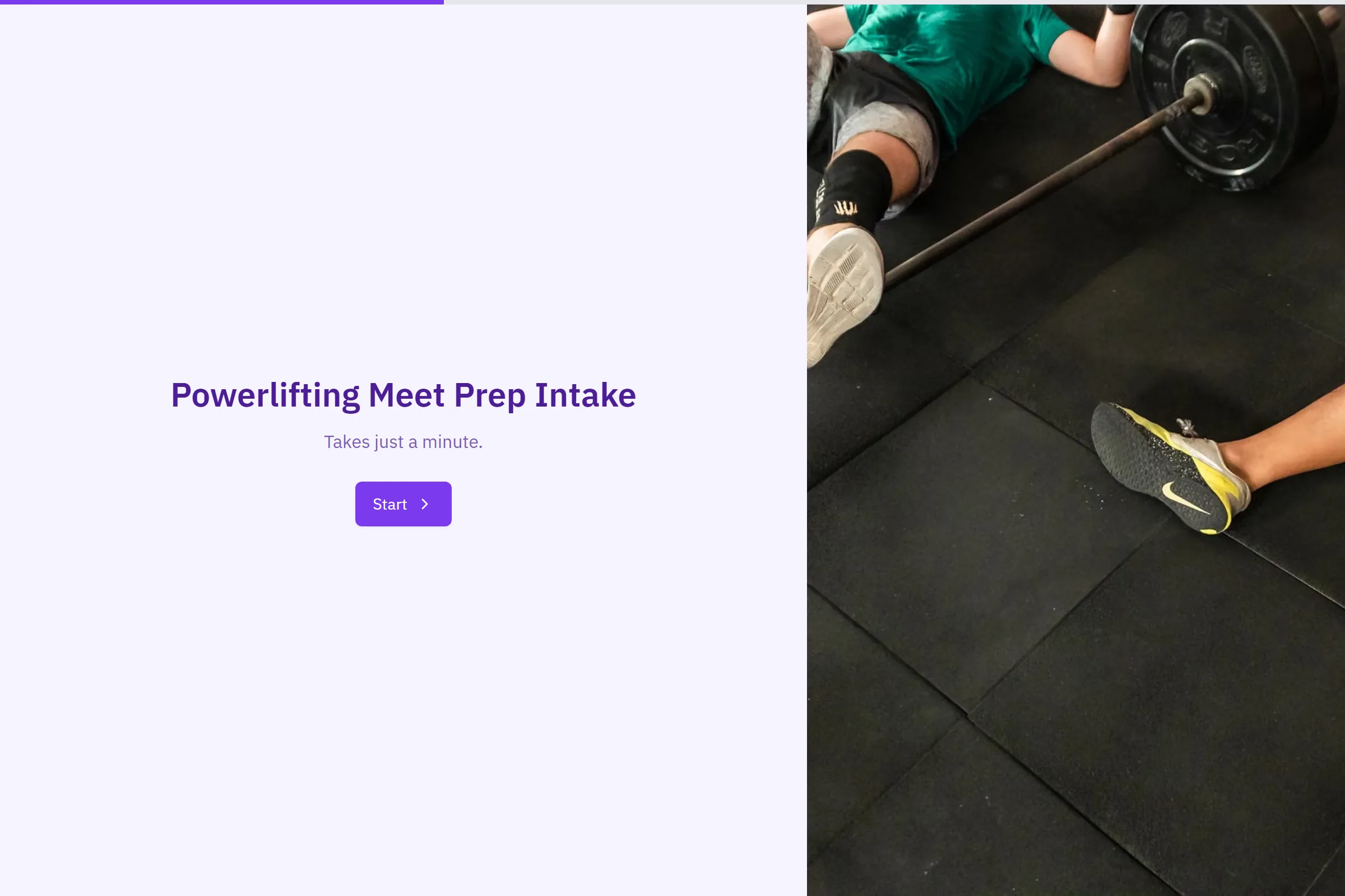 Powerlifting Meet Prep Intake template preview