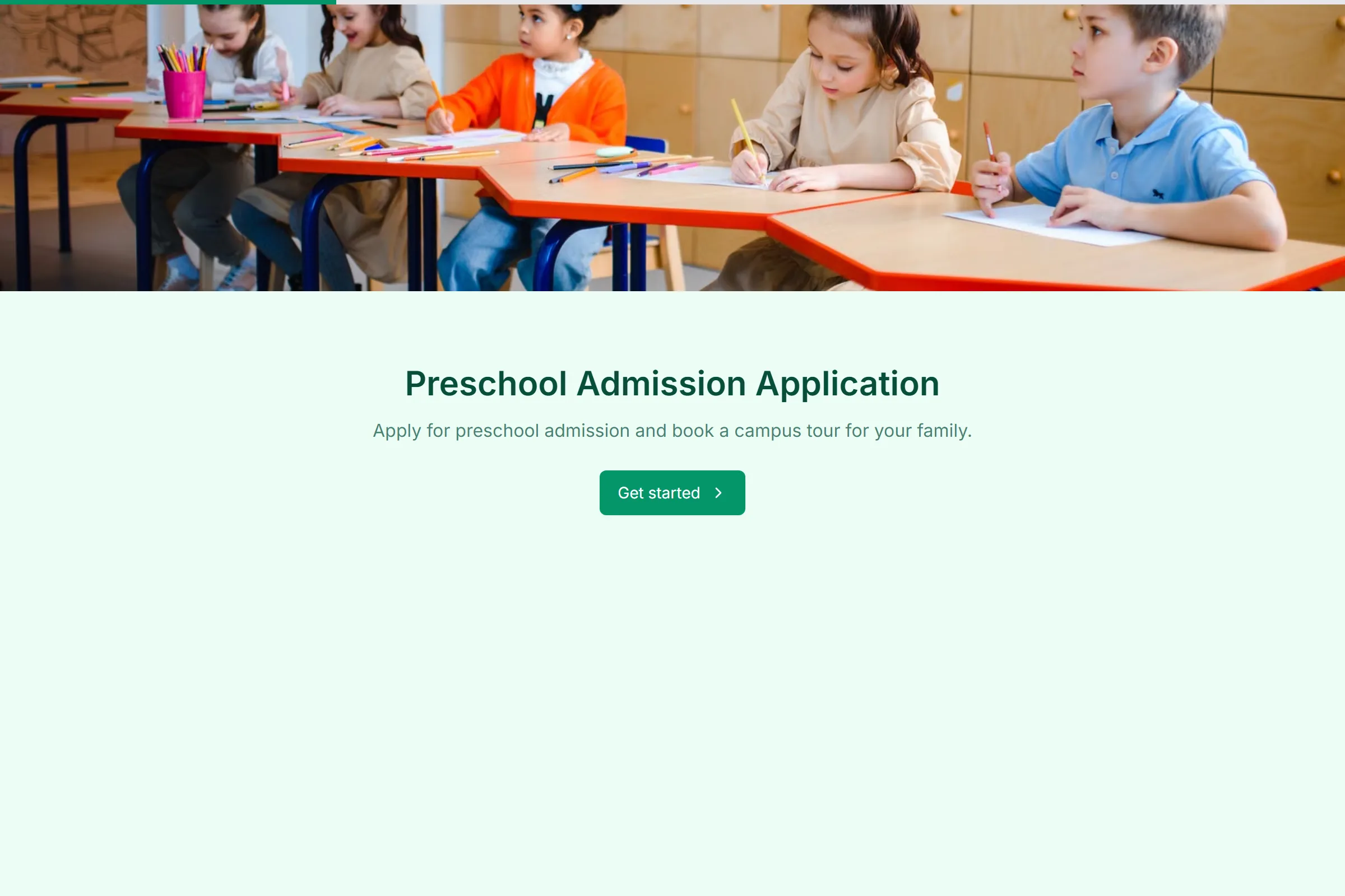 Preschool Admission Application template preview