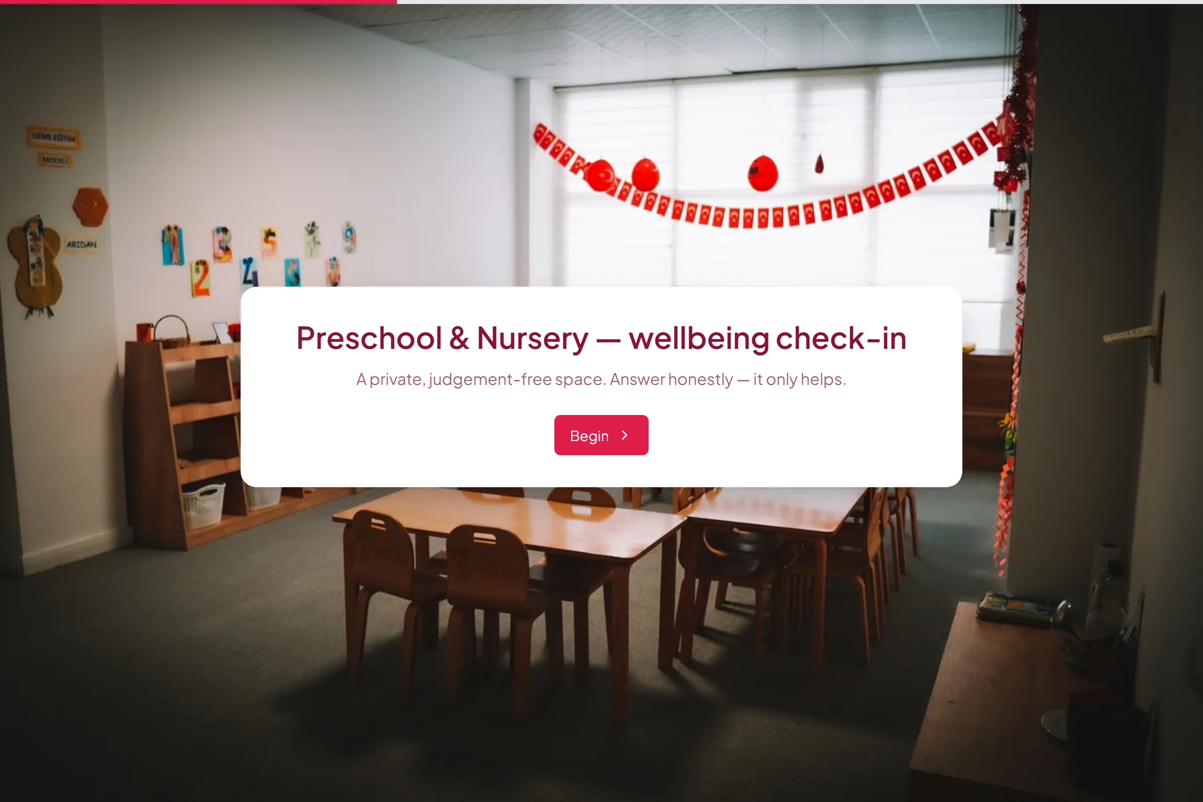 Preschool & Nursery Wellbeing Check-in template preview