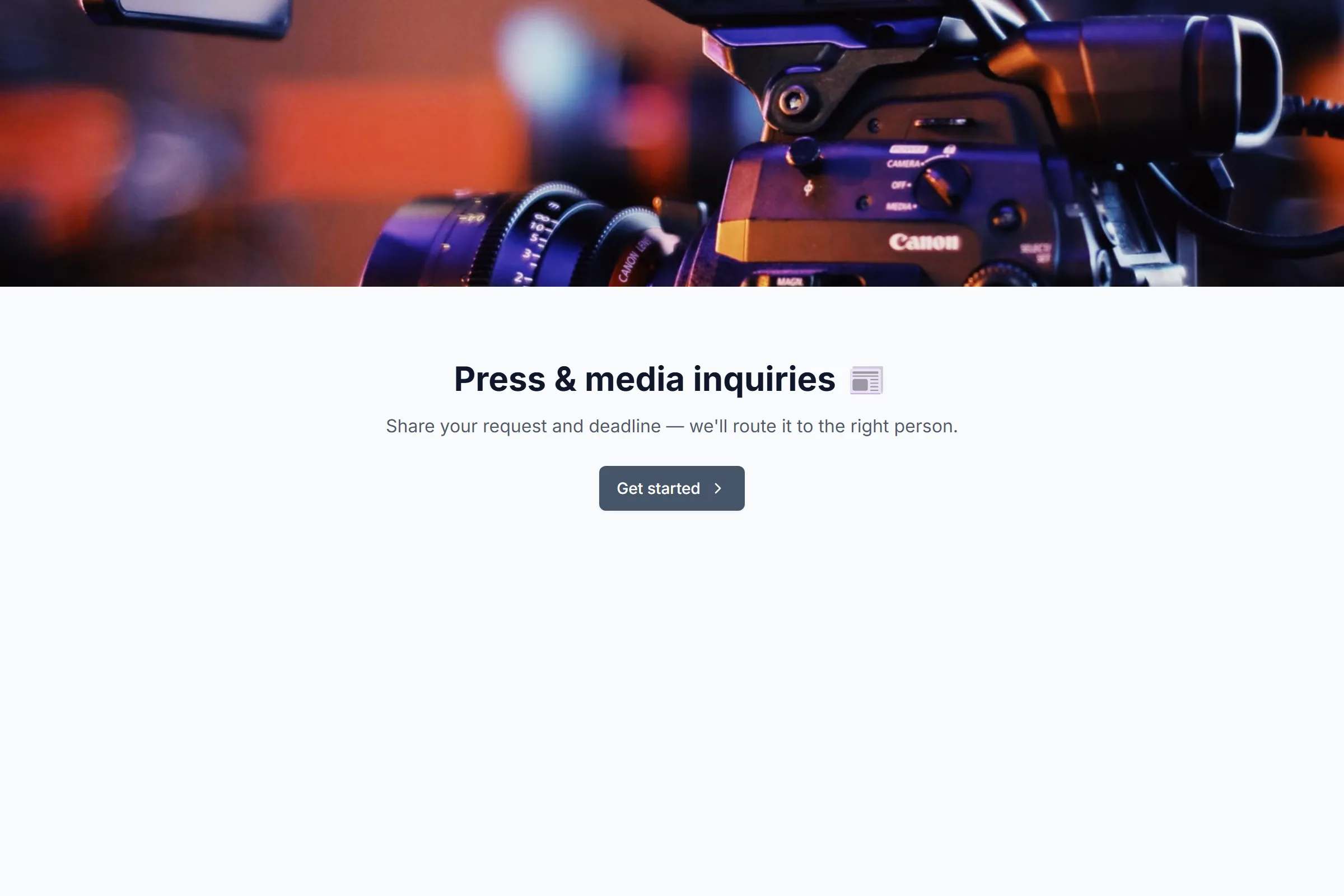 Press & Media Inquiry template preview