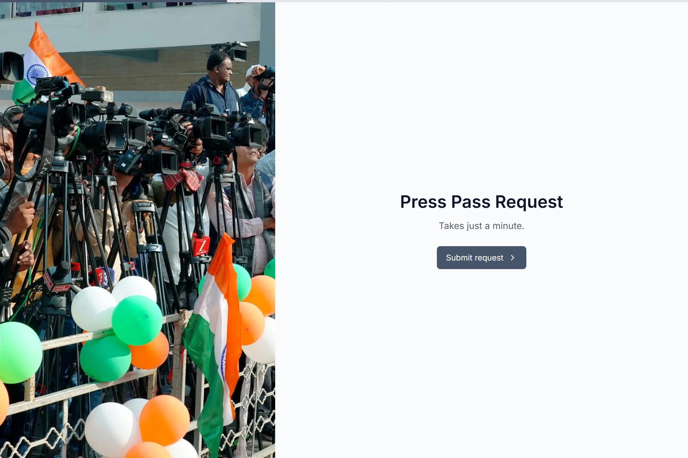 Press Pass Request template preview