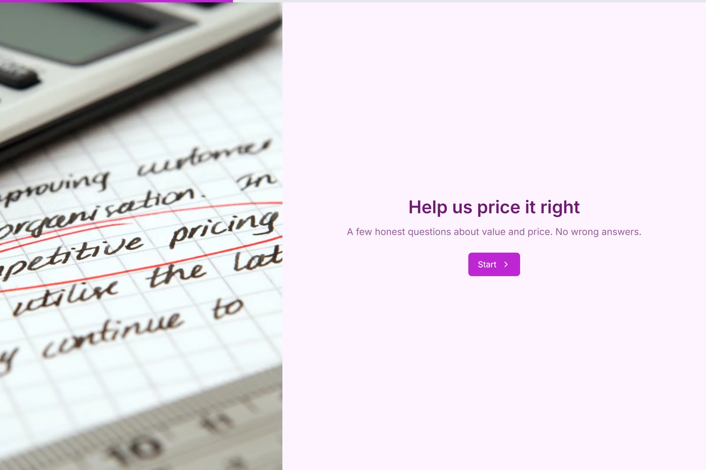 Pricing Sensitivity Survey template preview