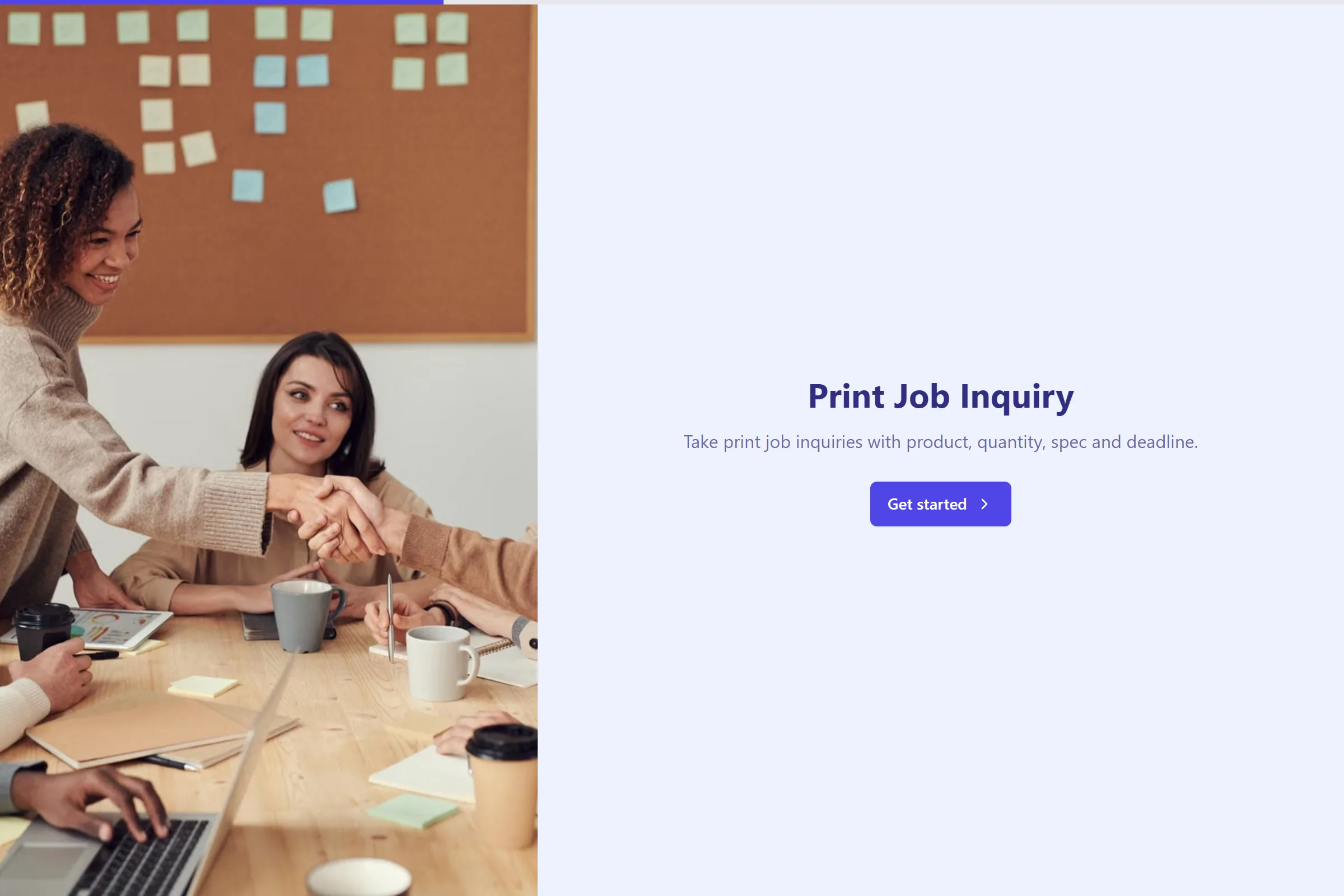 Print Job Inquiry template preview