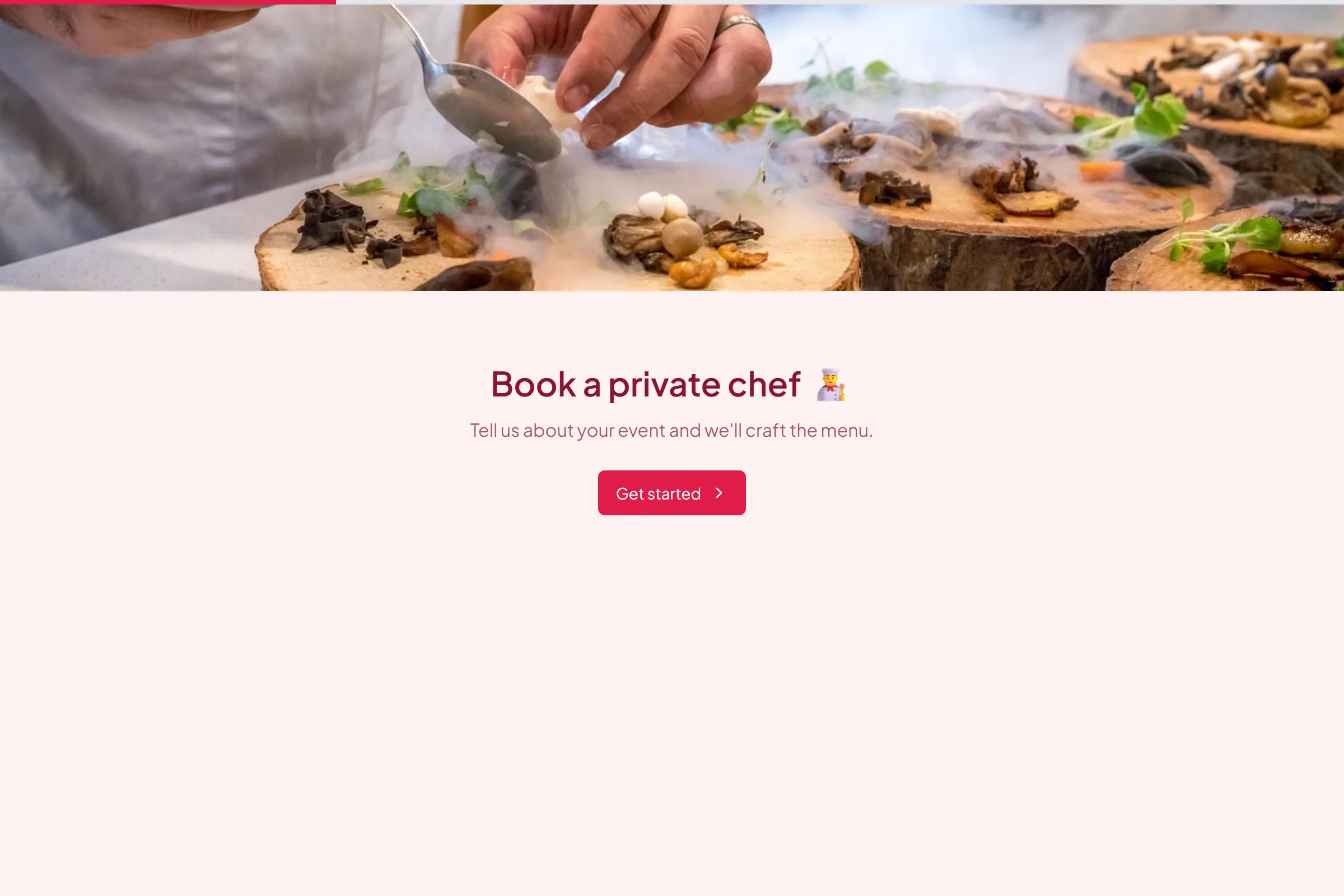 Private Chef Booking template preview
