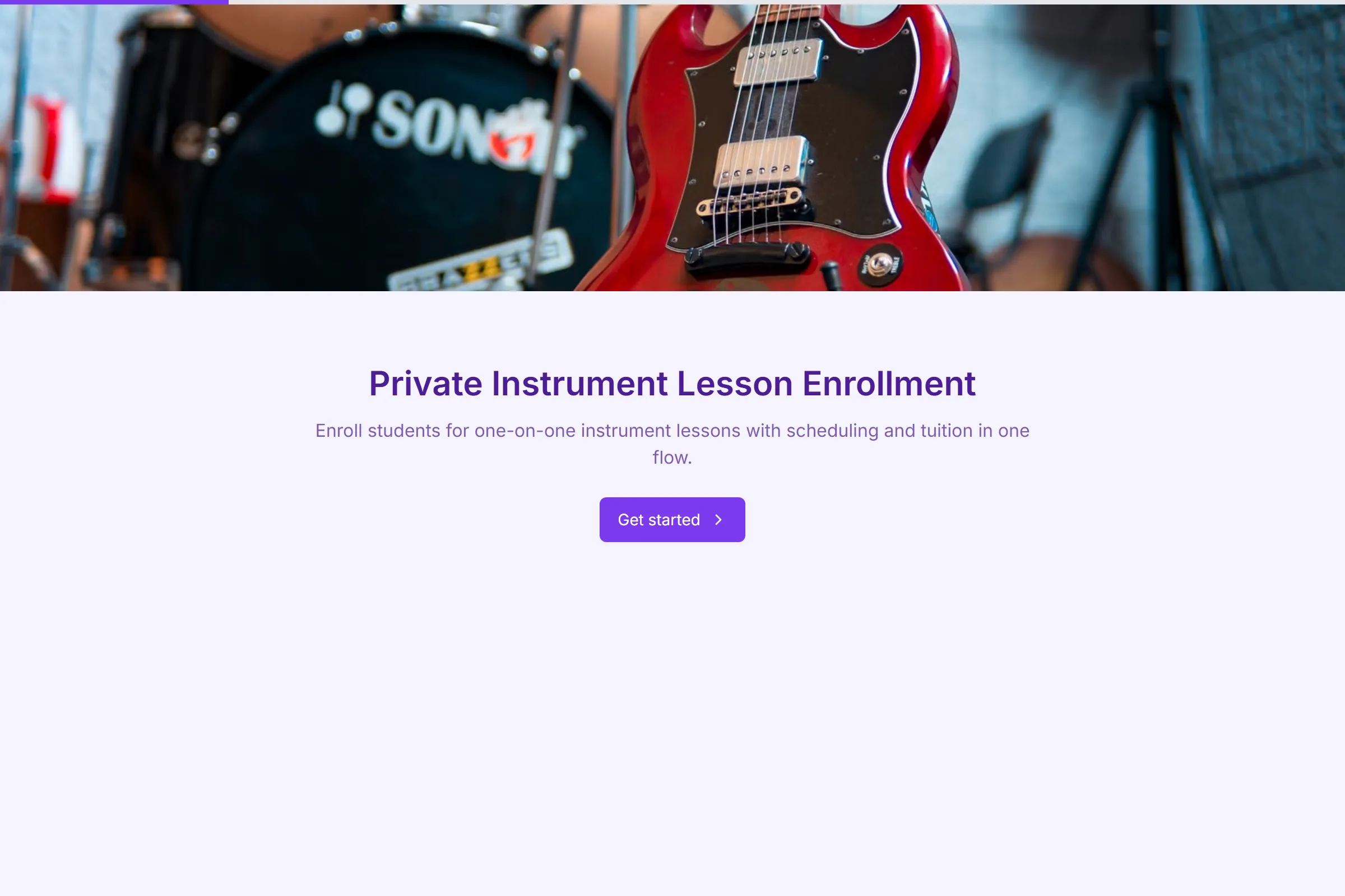 Private Instrument Lesson Enrollment template preview