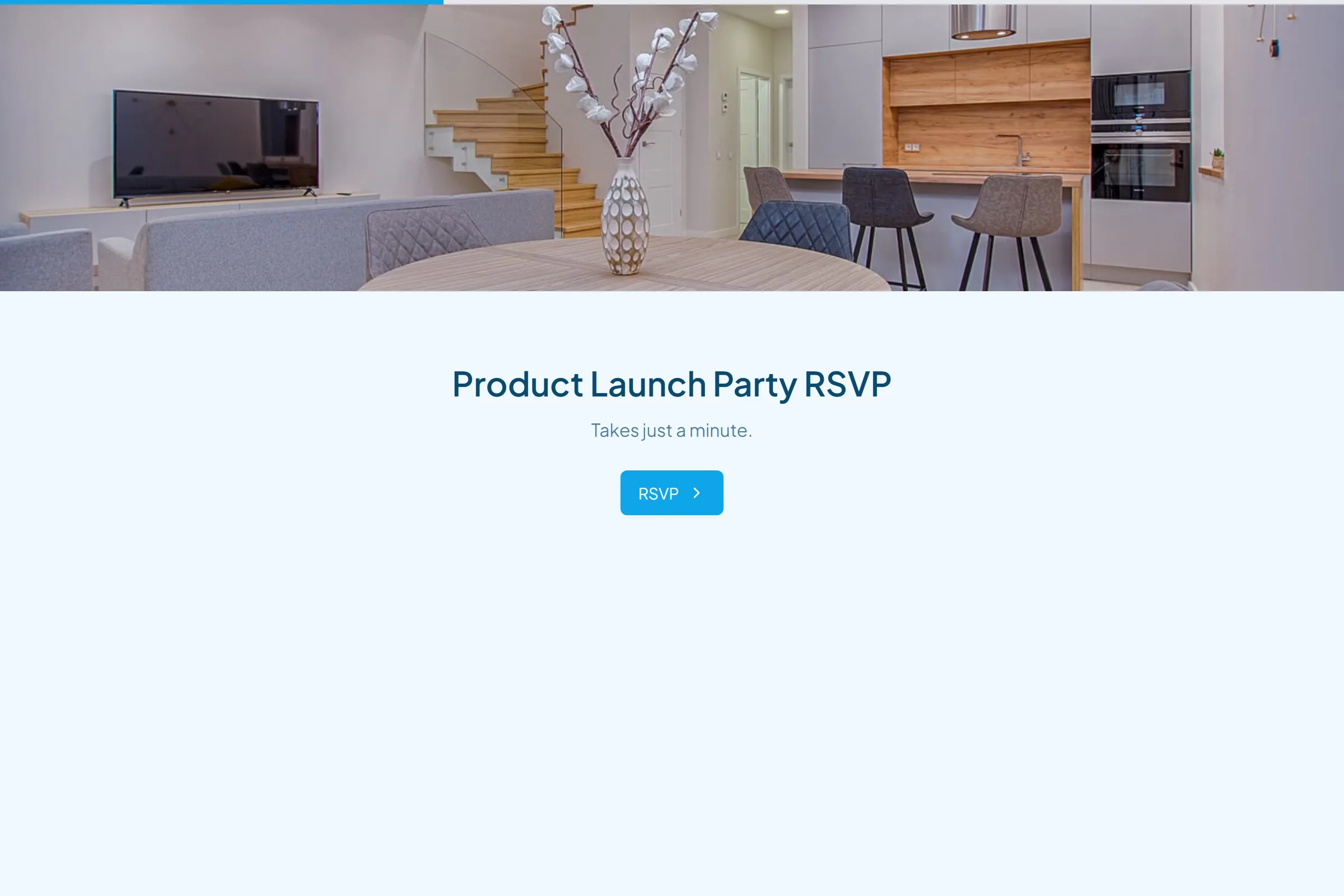 Product Launch Party RSVP template preview