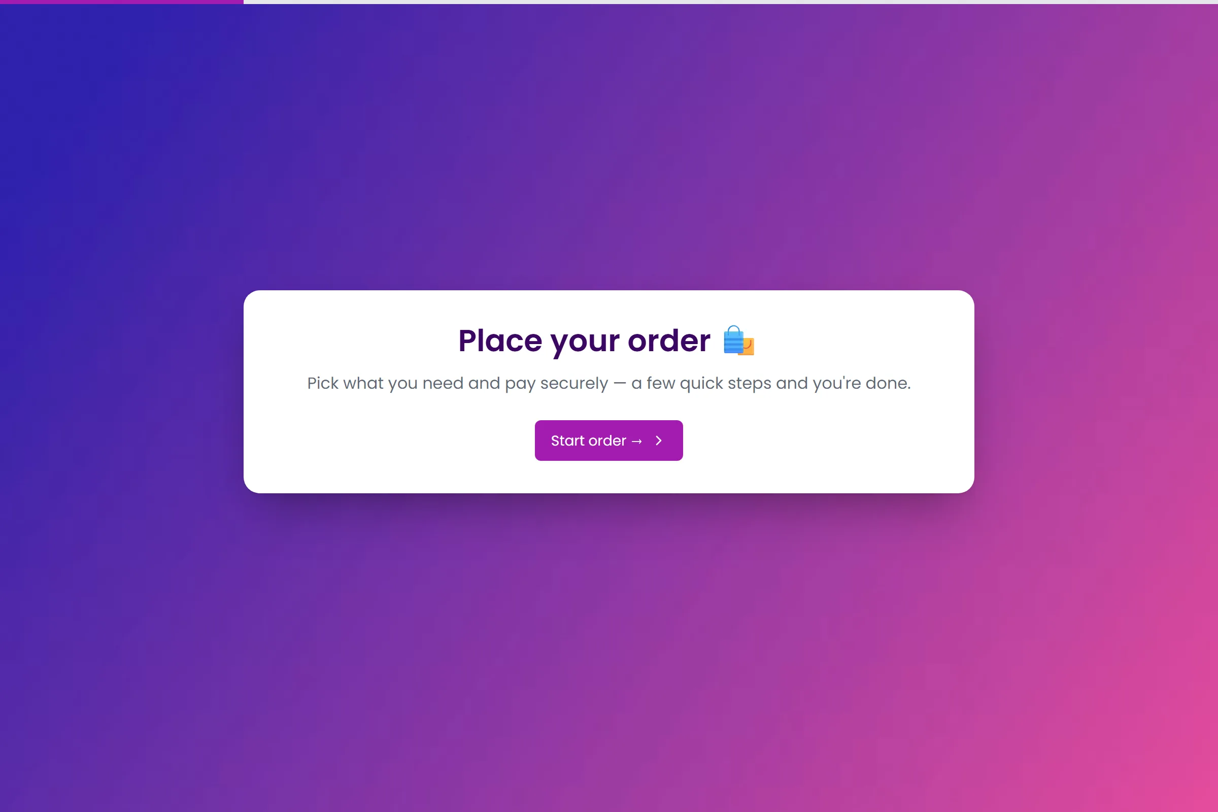 Product Order template preview