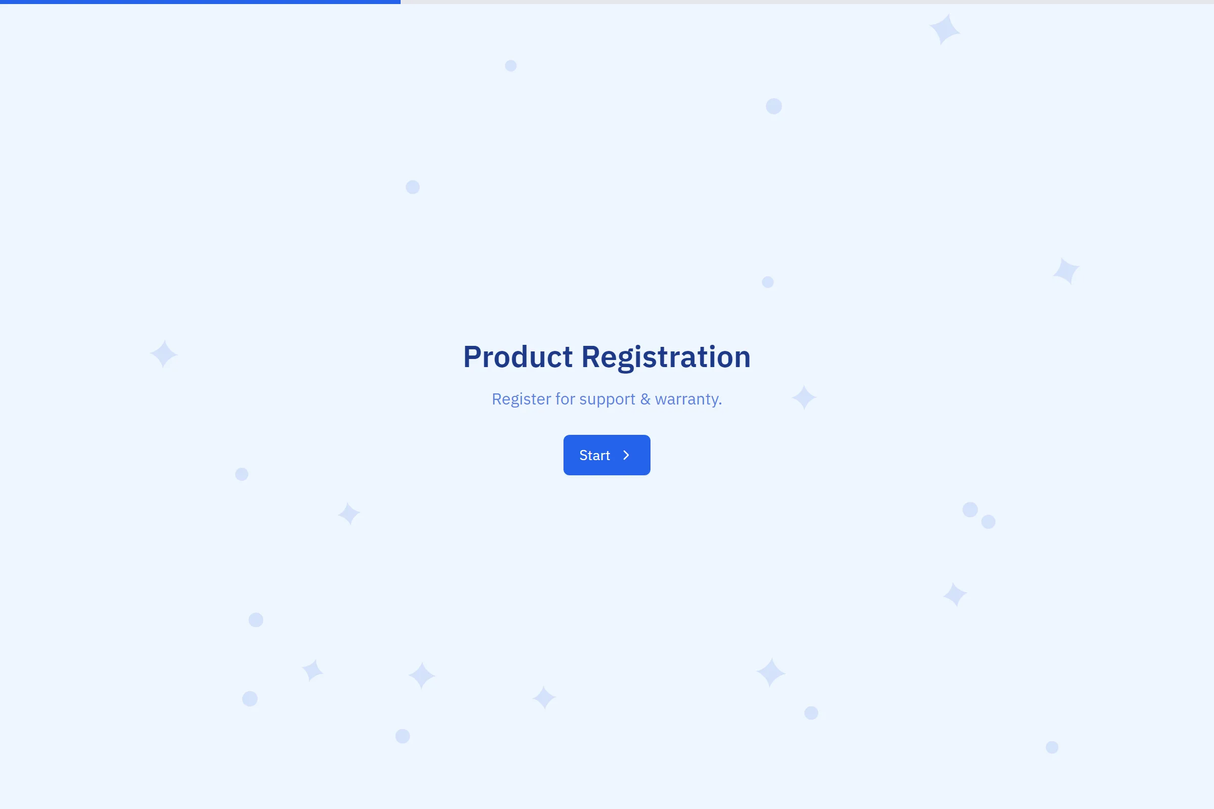 Product Registration template preview