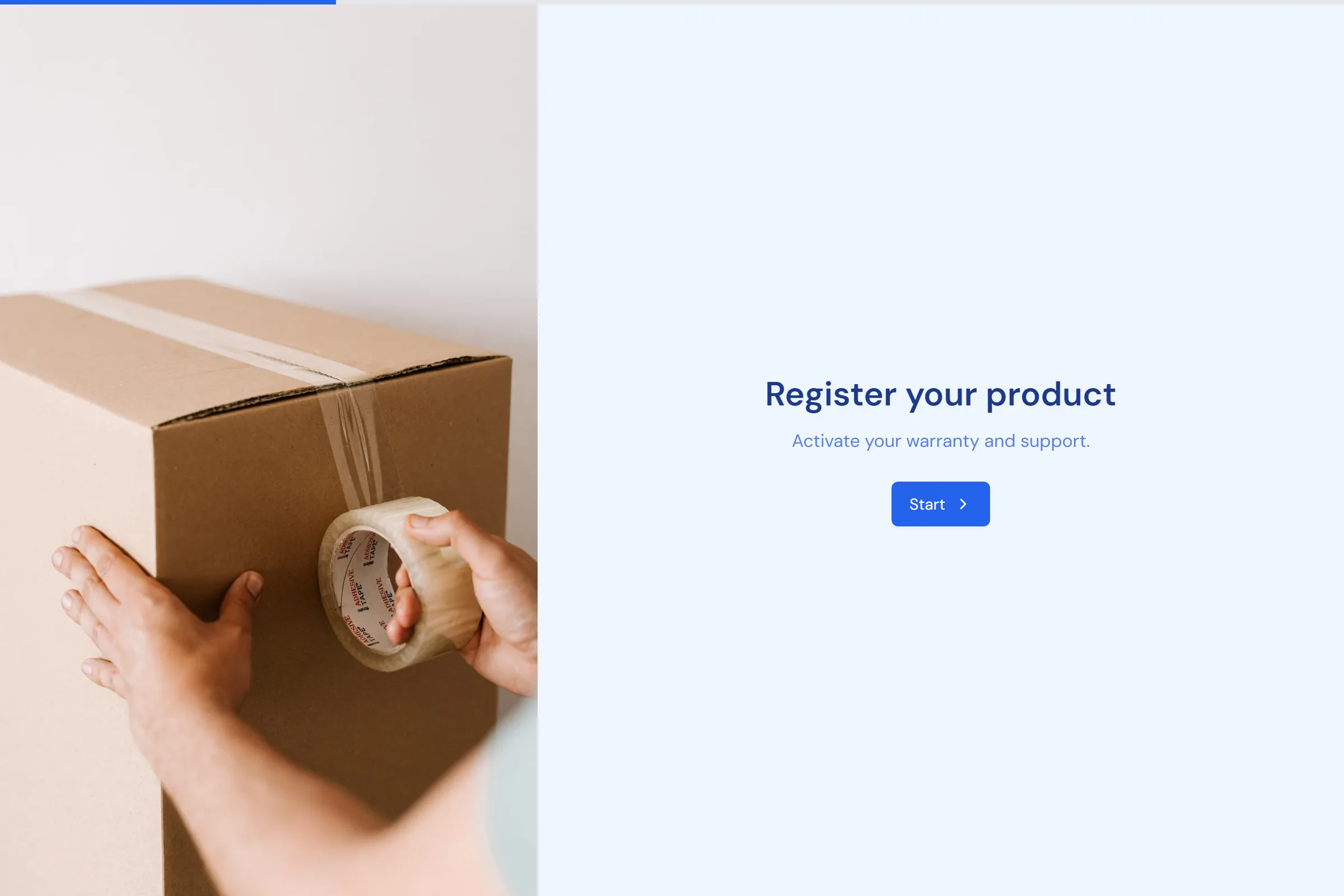 Product Registration template preview