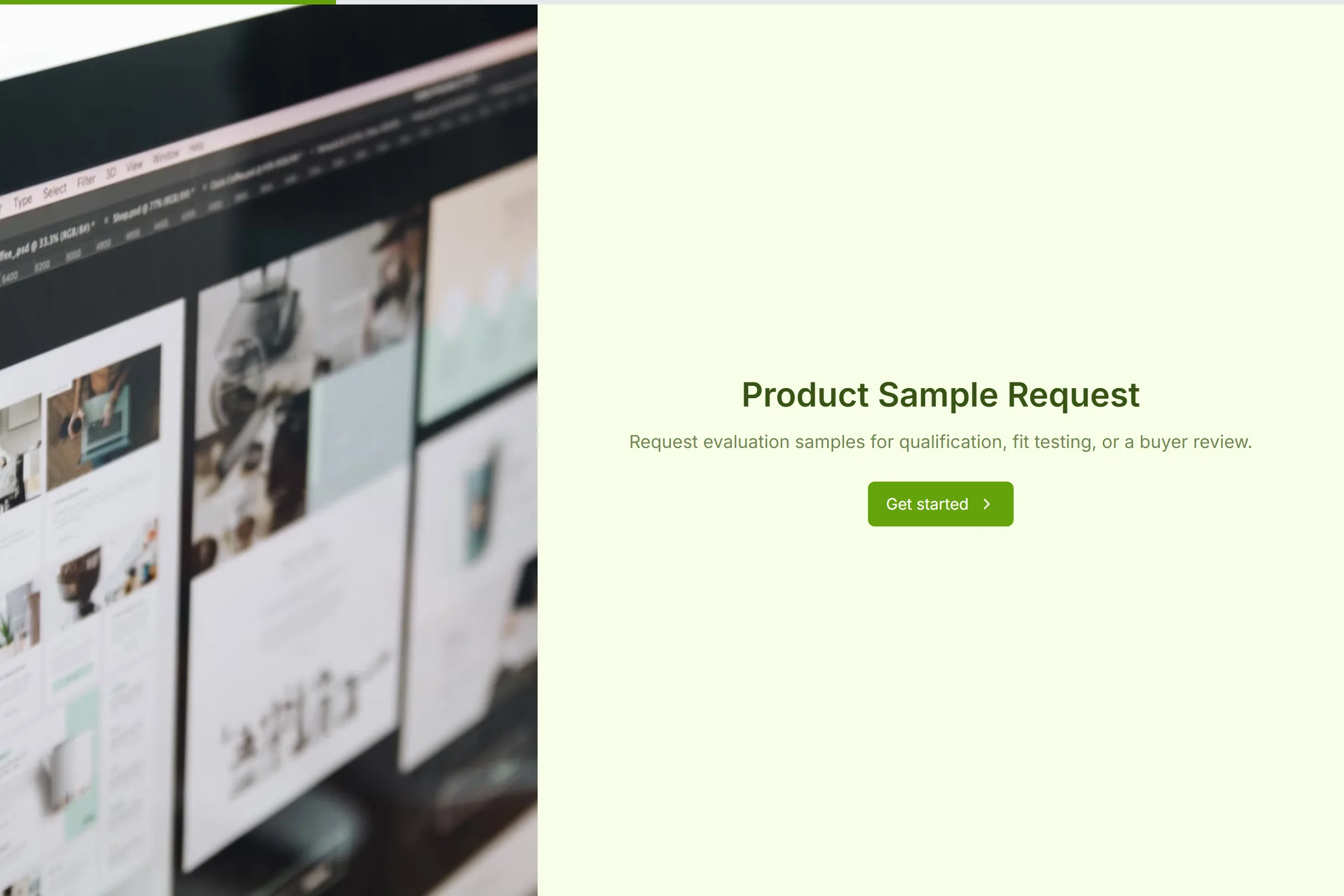 Product Sample Request template preview
