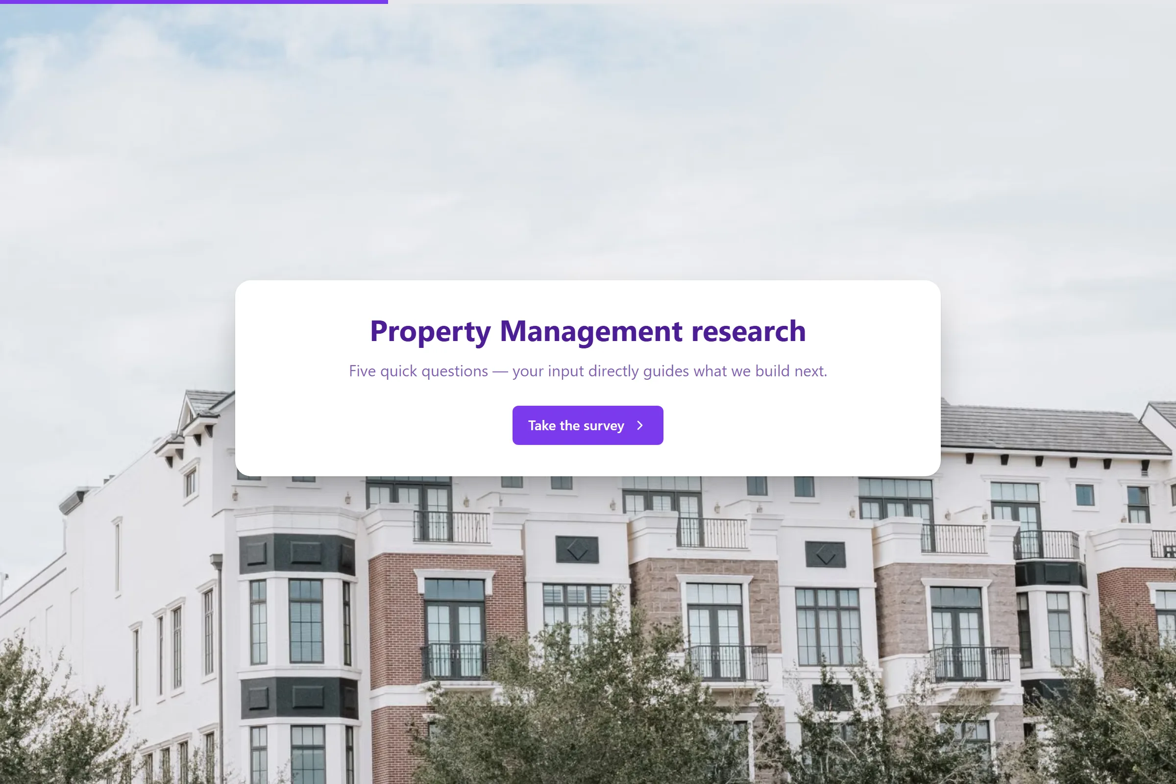 Property Management Market Research Survey template preview