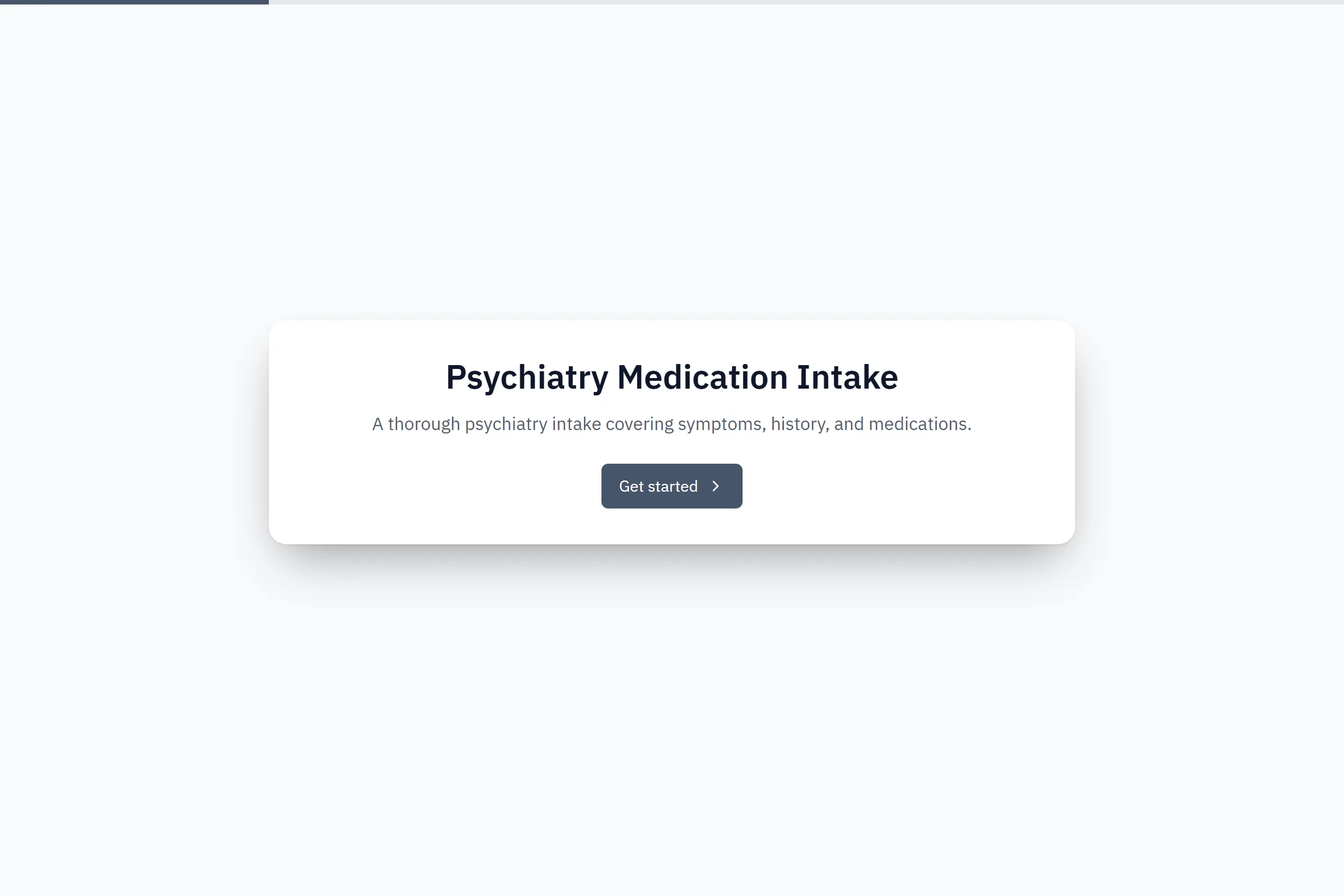 Psychiatry Medication Intake template preview