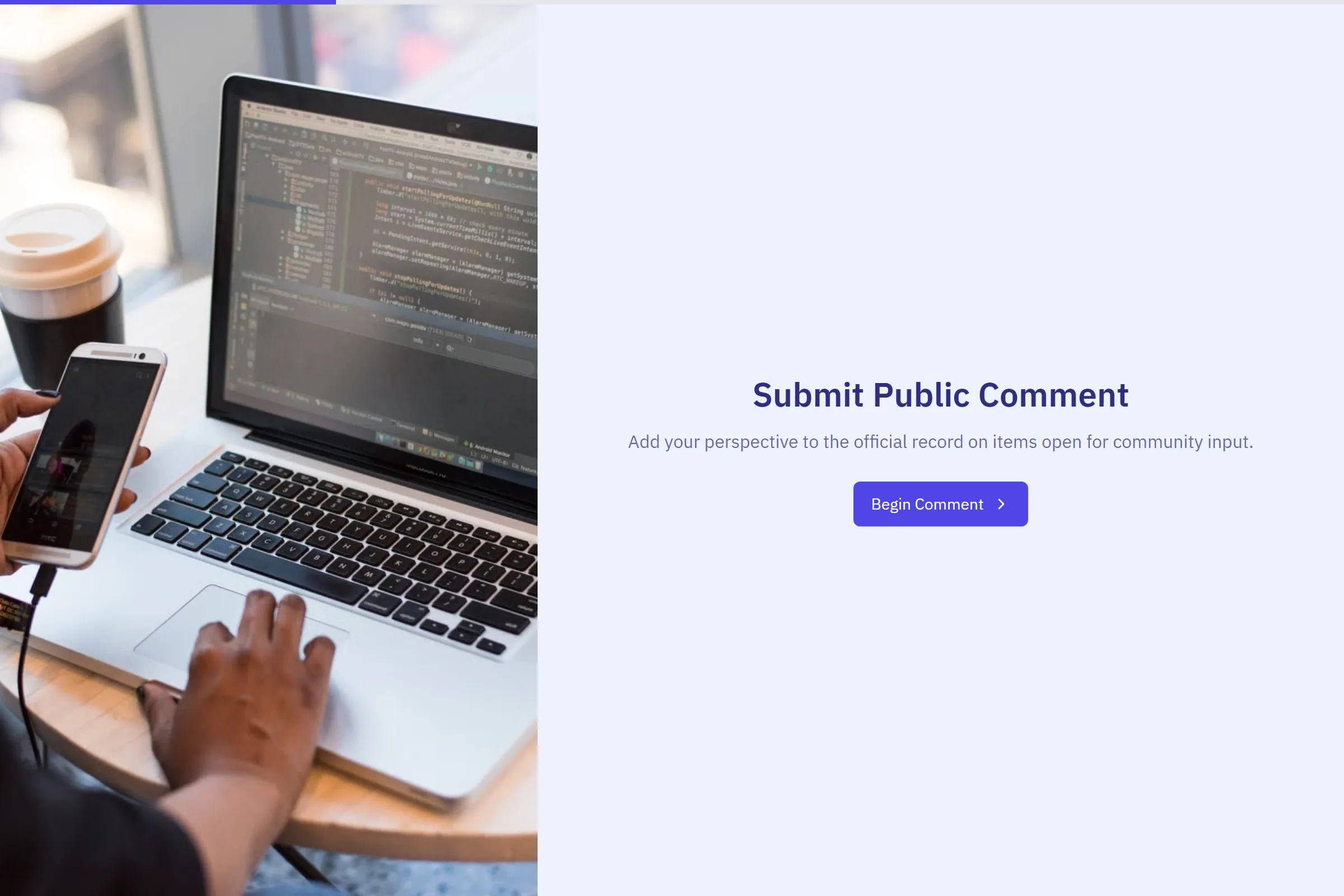 Public Comment Submission template preview