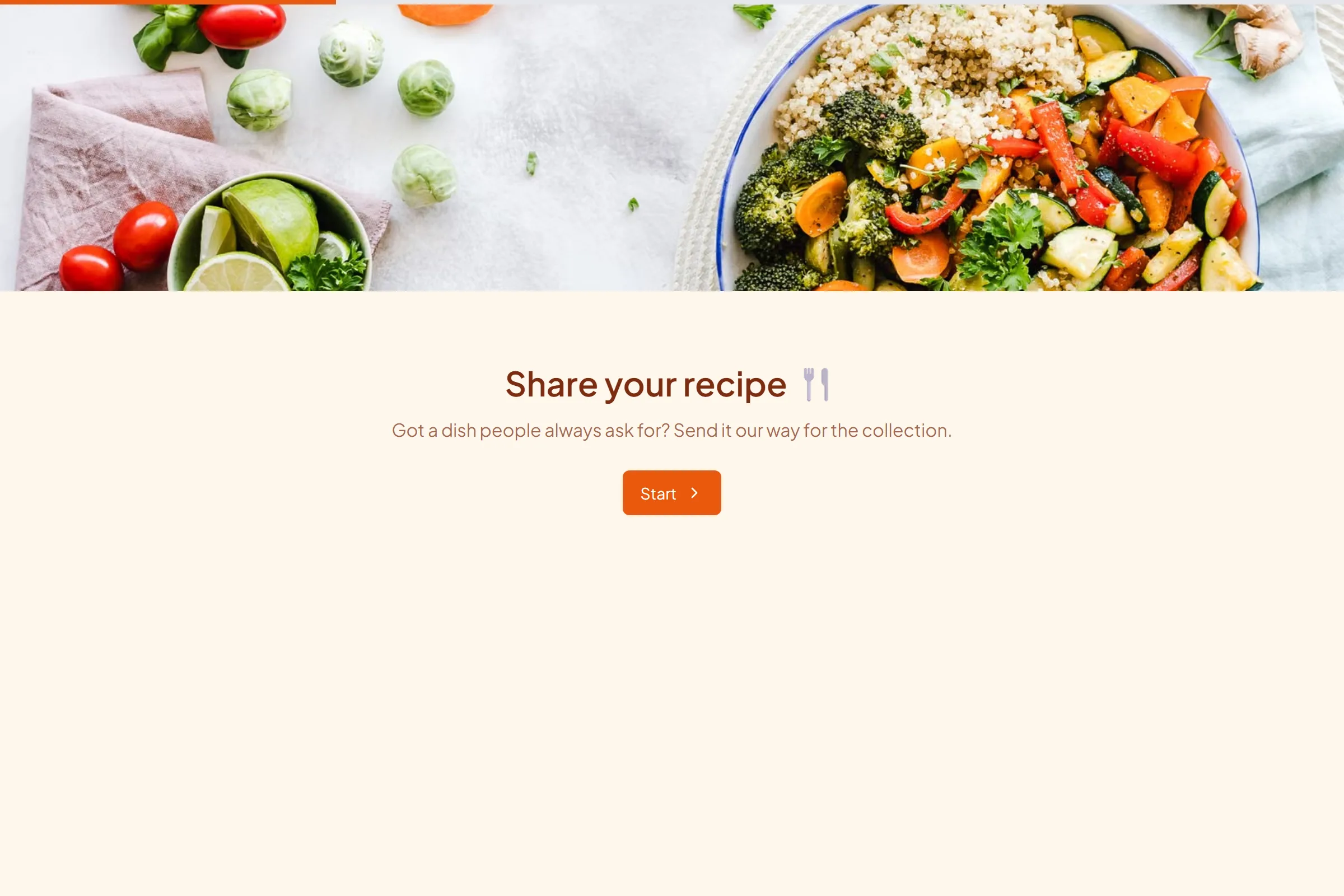 Recipe Submission template preview